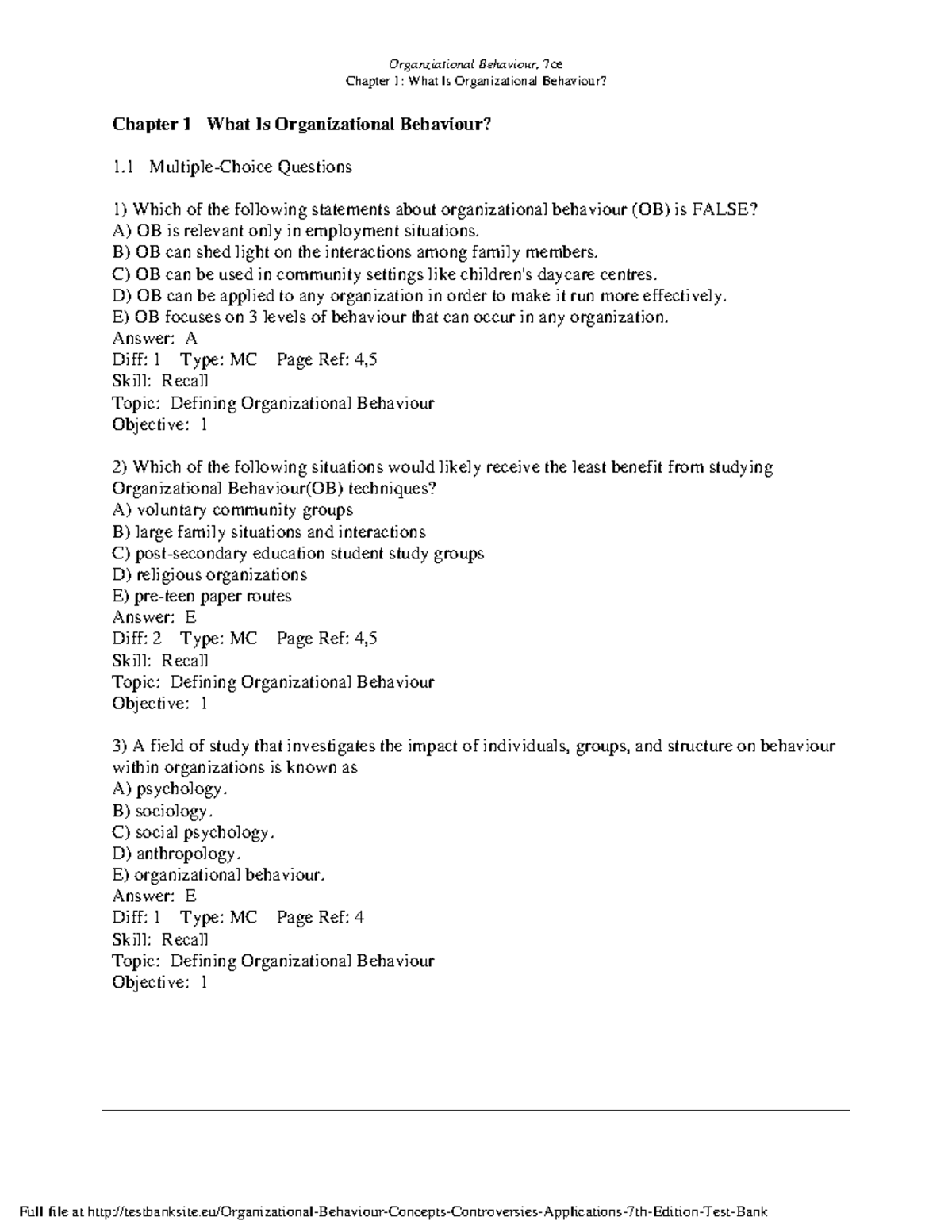 Chapter 1 What Is Organizational Behaviour A Ob - Chapter 1: What Is ...