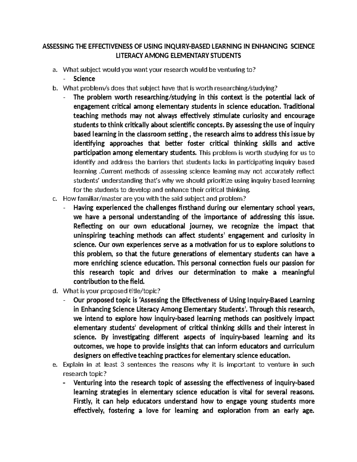 Research-1 - Thanks - ASSESSING THE EFFECTIVENESS OF USING INQUIRY ...