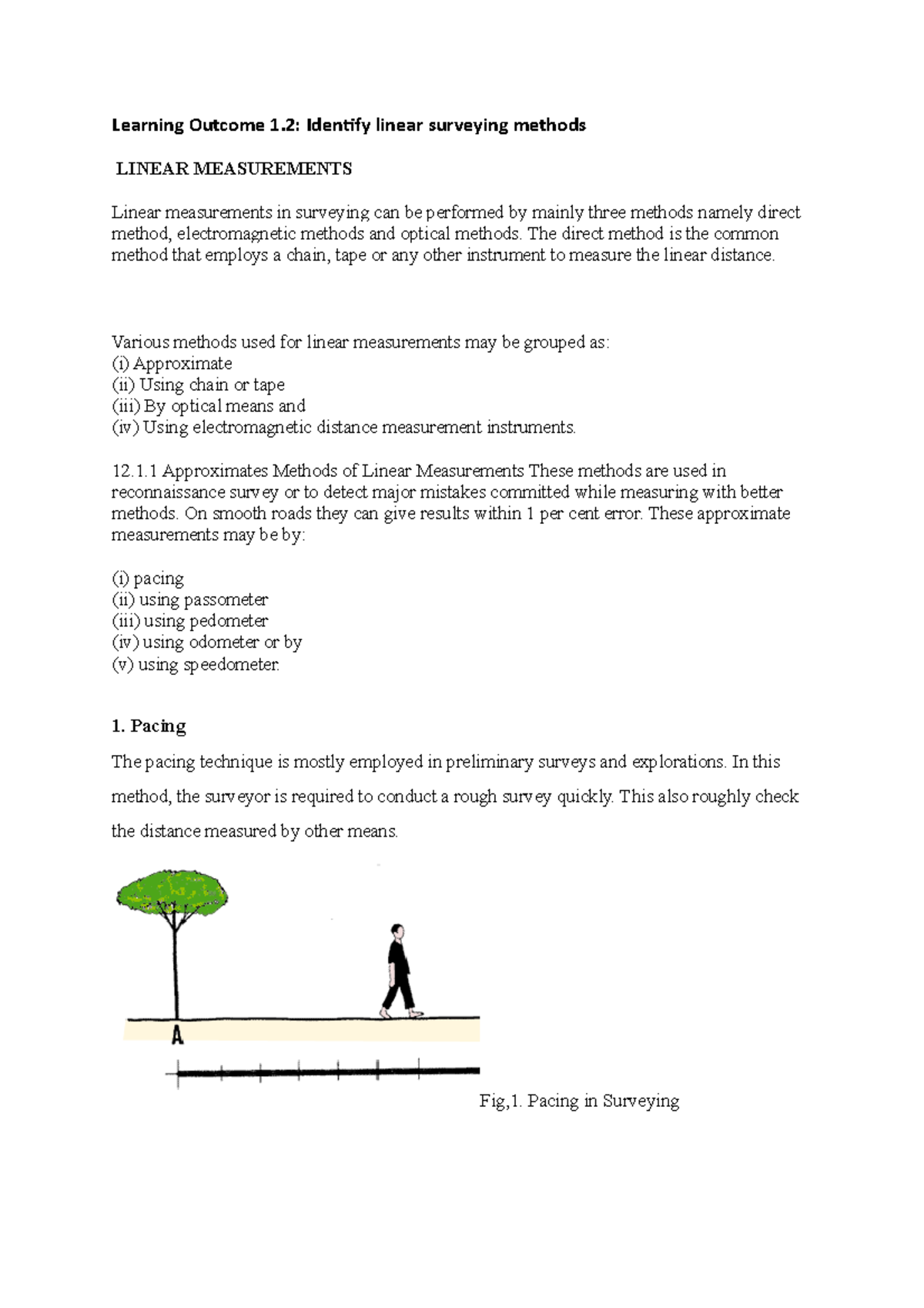 Linear Measurements - Lecture Notes 1 - Learning Outcome 1: Identify ...