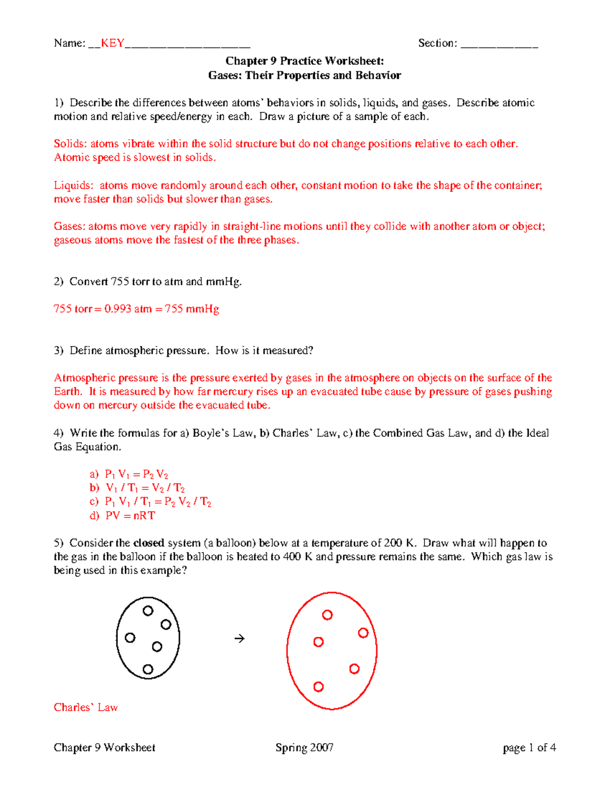 Ch 9 Practice Worksheet Spring 2010 Key - Chapter 9 Practice Worksheet ...