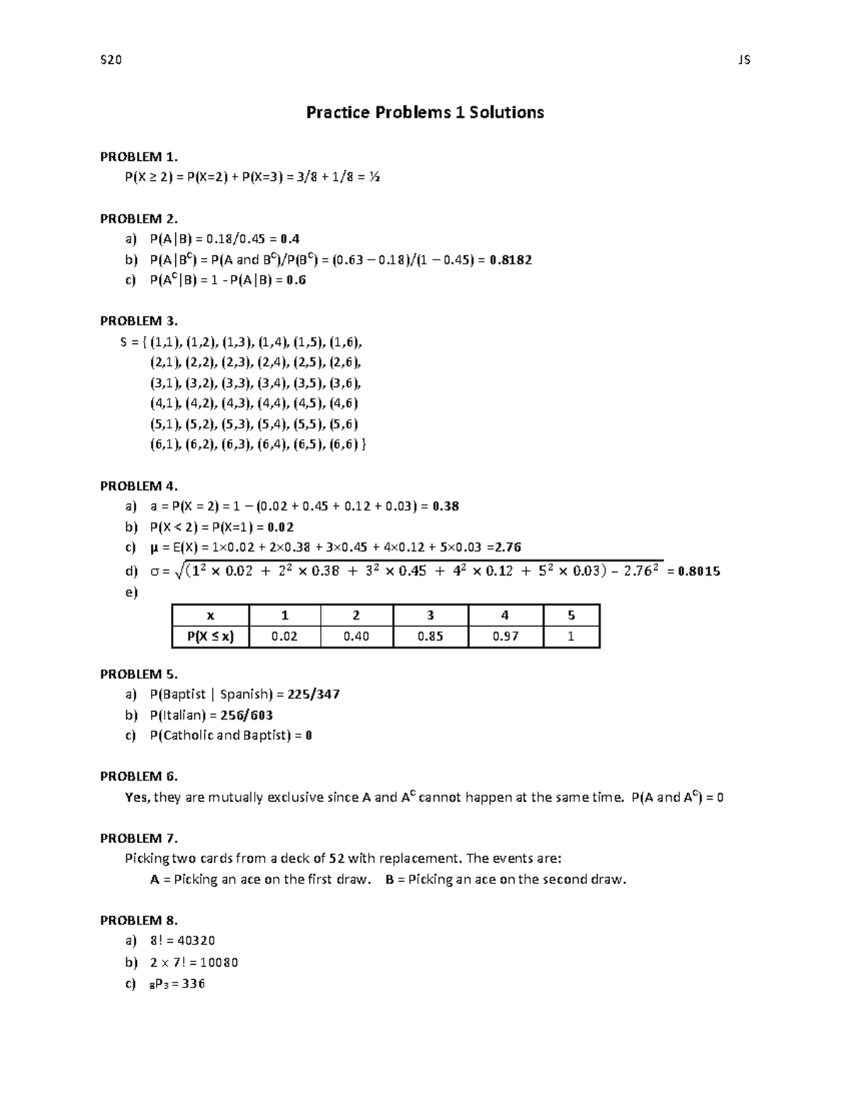 Practice Problems 1 Solutions Warning Tt Undefined Function 32 Warning Tt Undefined Function 32 S Js Practice Problems Solutions Problem Problem 18 45 Studocu