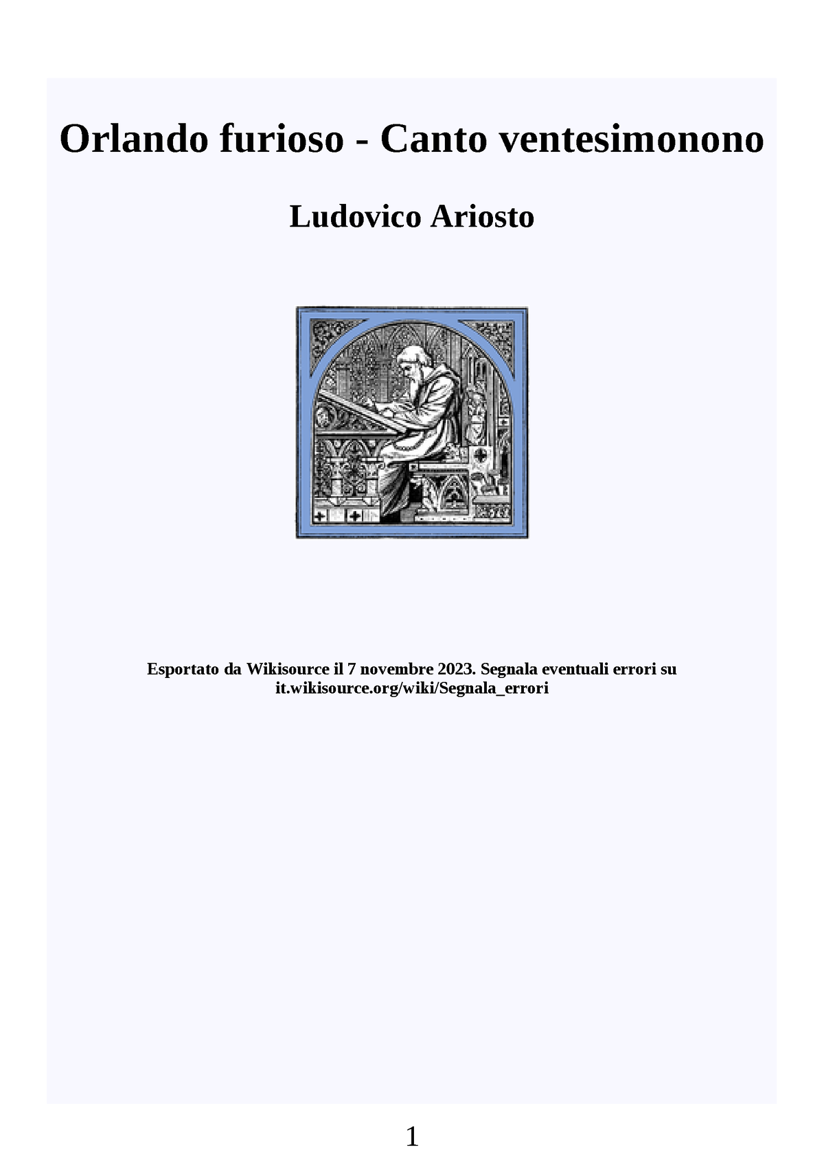 Orlando furioso (1928) Canto 29 - Orlando furioso - Canto ventesimonono ...