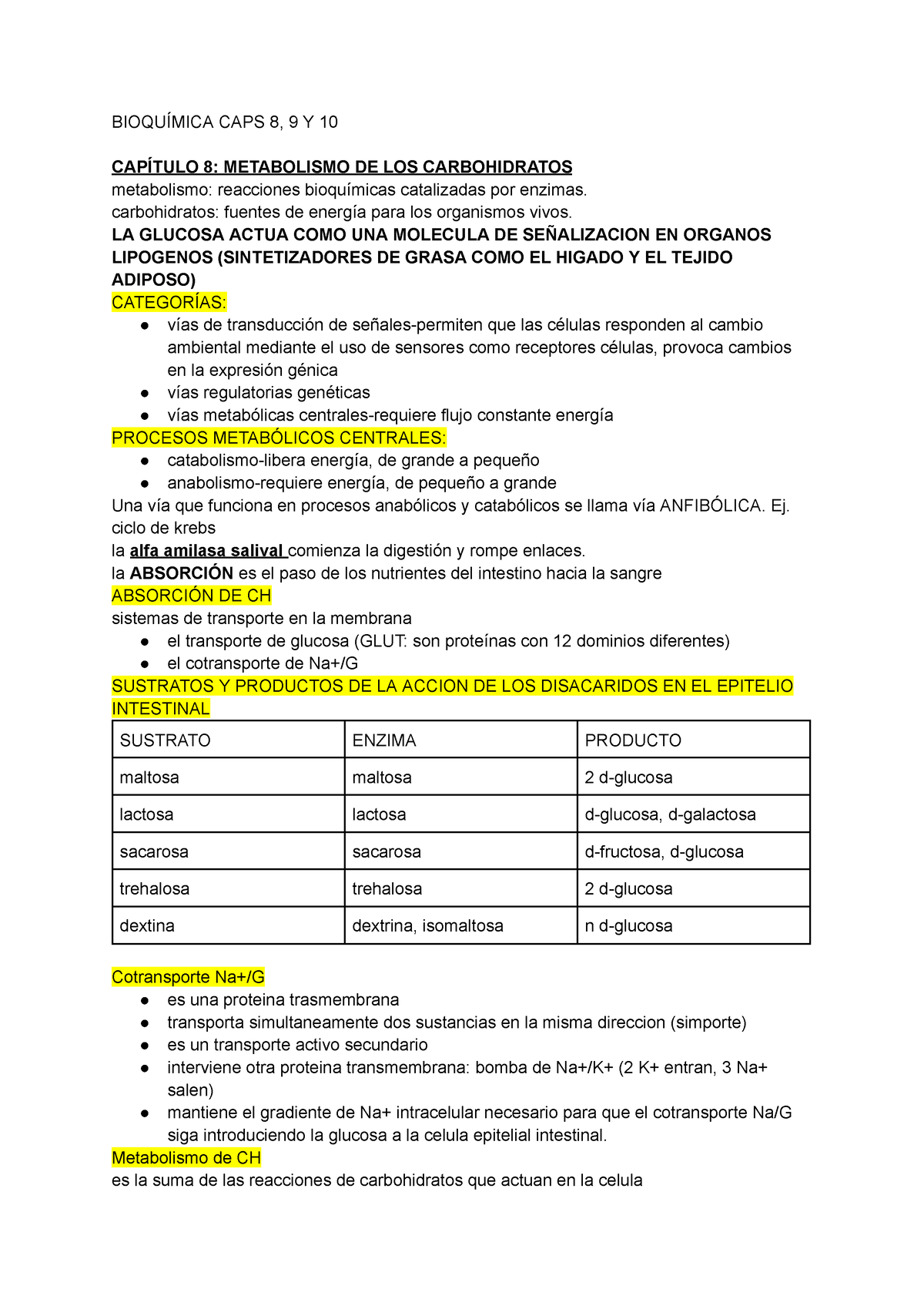 BioquíMICA CAPS 8, 9 Y 10 - BIOQUÍMICA CAPS 8, 9 Y 10 CAPÍTULO 8 ...