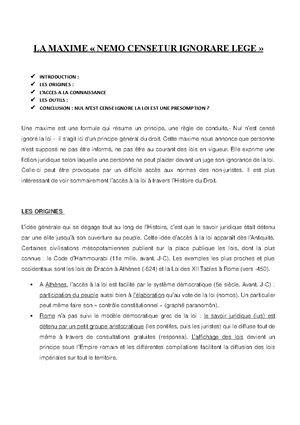 Nul N Est Cense Ignore La Loi Studocu