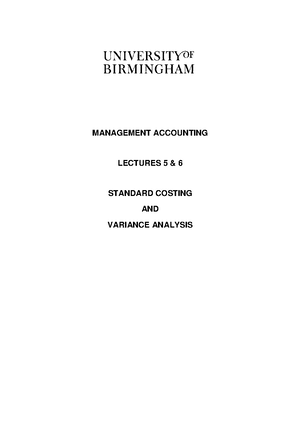 Exercises Standard Costing and Variance Analysis- Questions 1 - Topic 3 ...