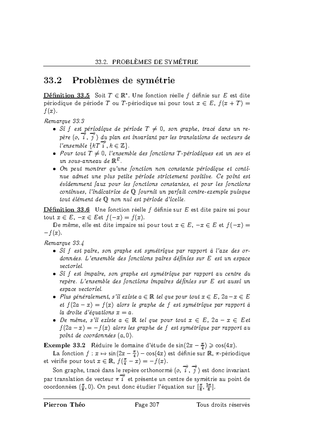 Maths mpsi-109 - 33. PROBLÈMES DE SYMÉTRIE 33 Problèmes de symétrie ...