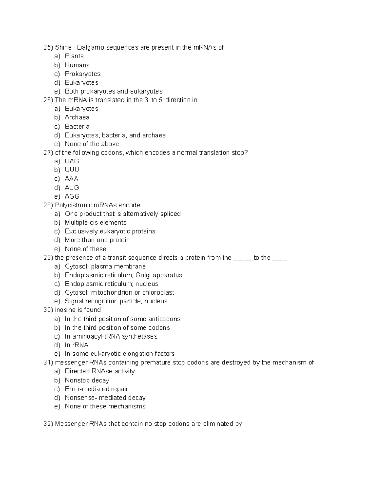 Chapter 19 exam pt - exam questions and answers - Shine –Dalgarno ...