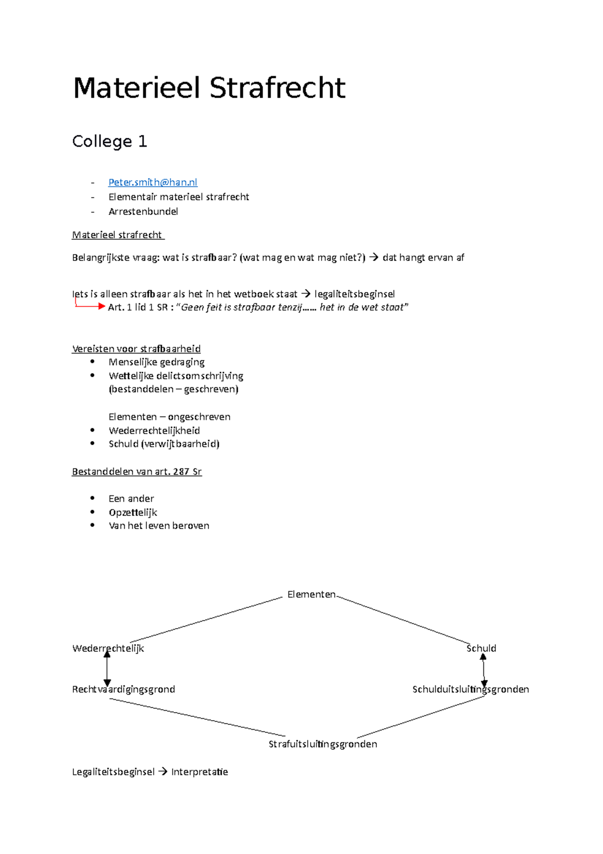 Materieel Strafrecht - Materieel Strafrecht College 1 - Peter@han ...