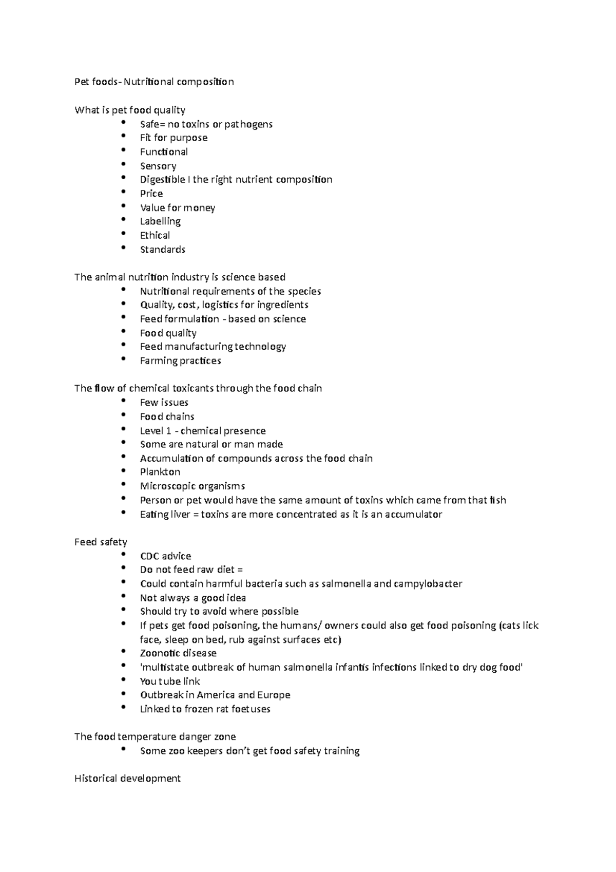 L5 Pet foods - Lecture notes 5 - Pet foods- Nutritional composition ...