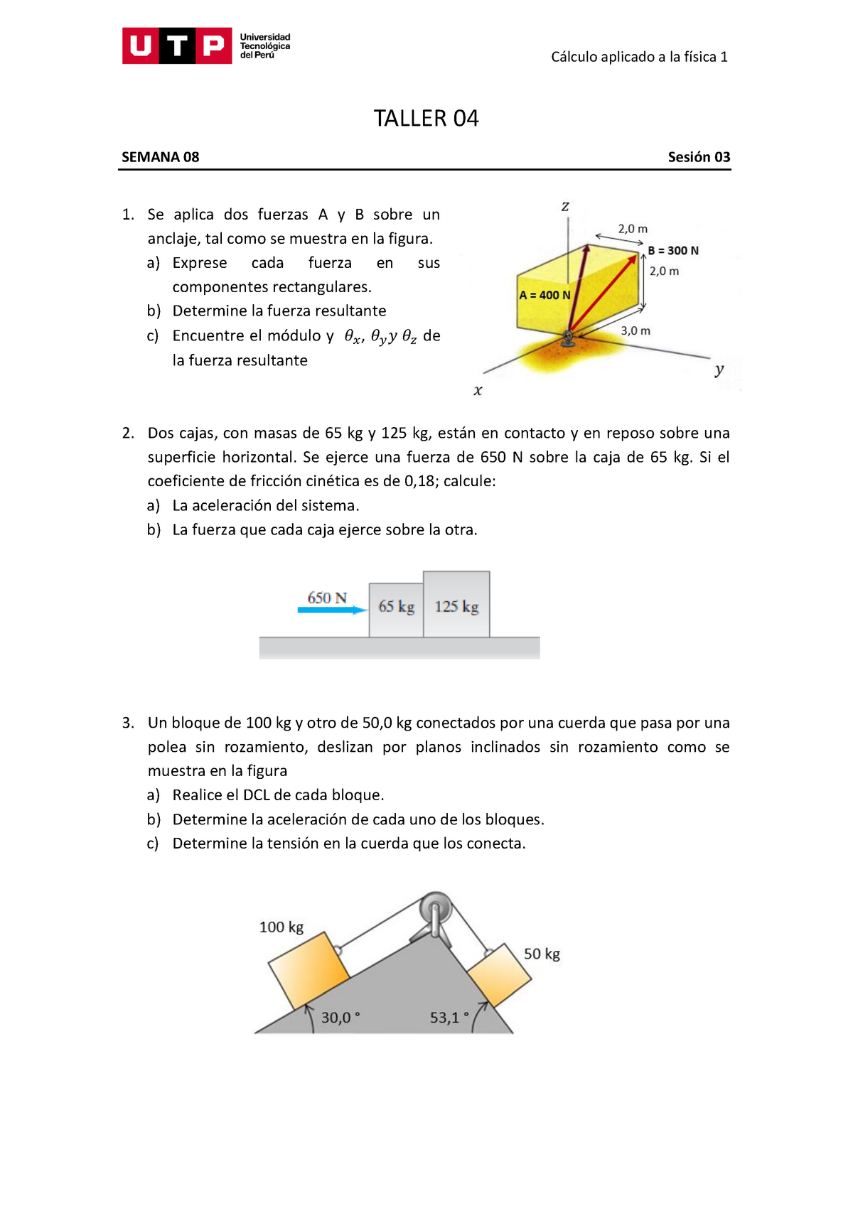 S08.s3 - Resolver Ejercicios - Cálculo Aplicado A La Física 1 TALLER 04 ...