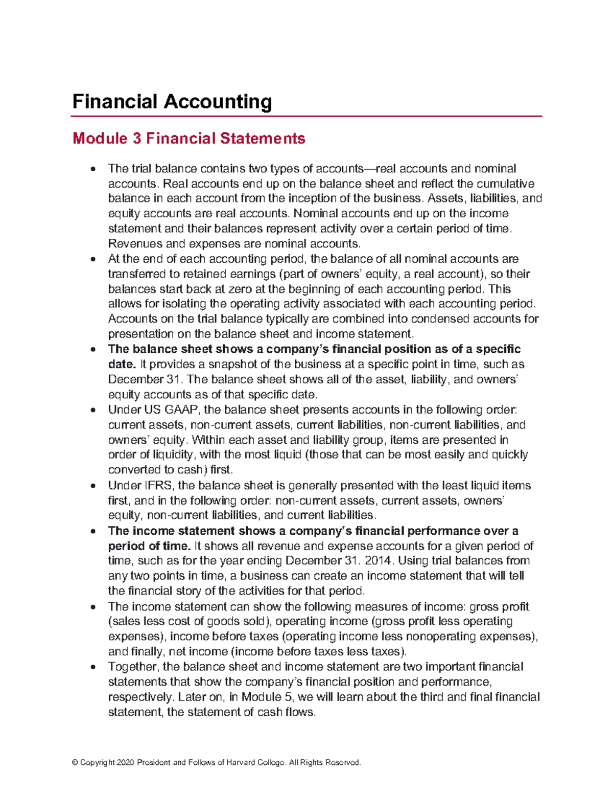 Financial Accounting Module 3 Summary real and nominal accounts