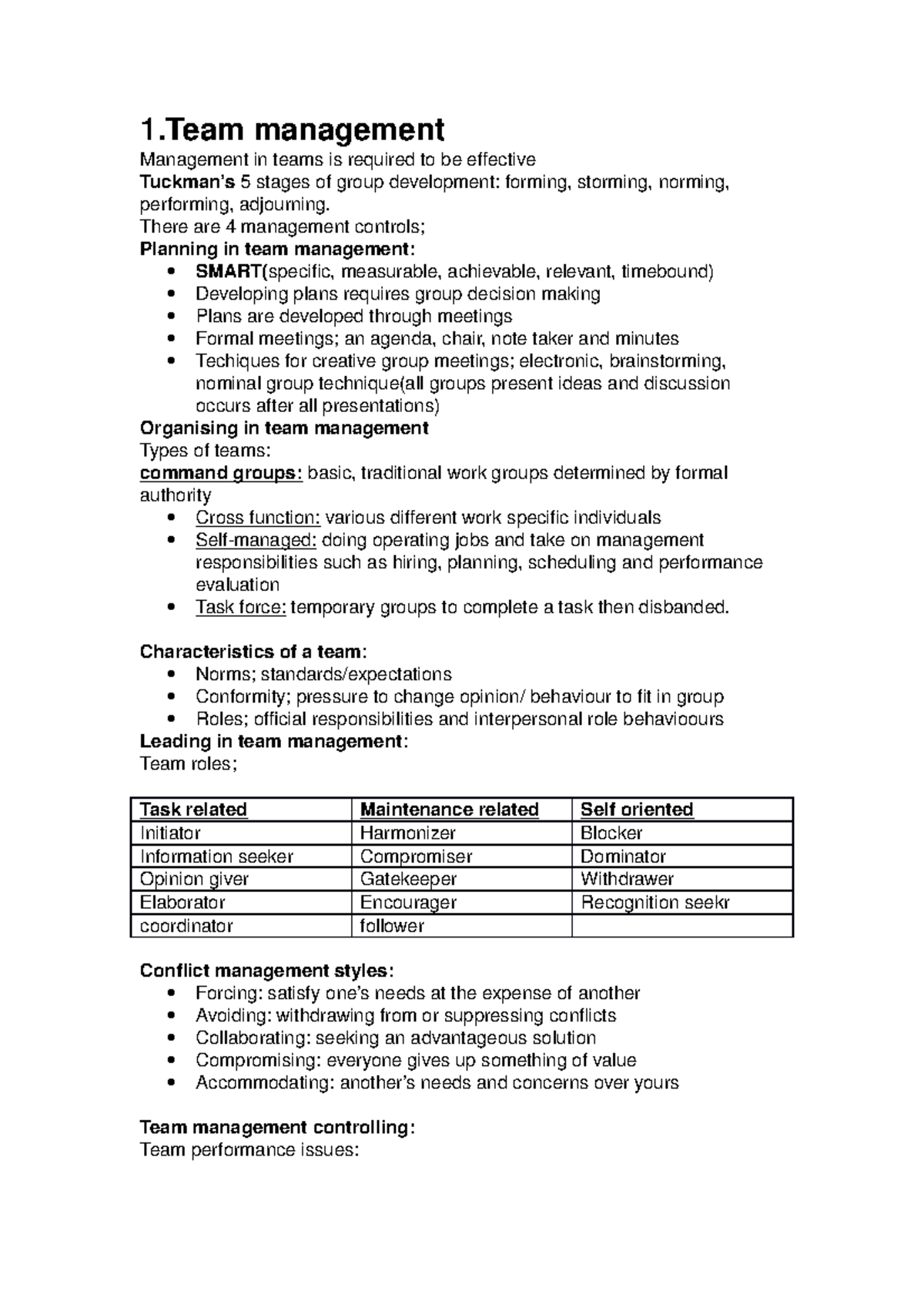 Introduction to management Exam Preparation notes - 1 management ...