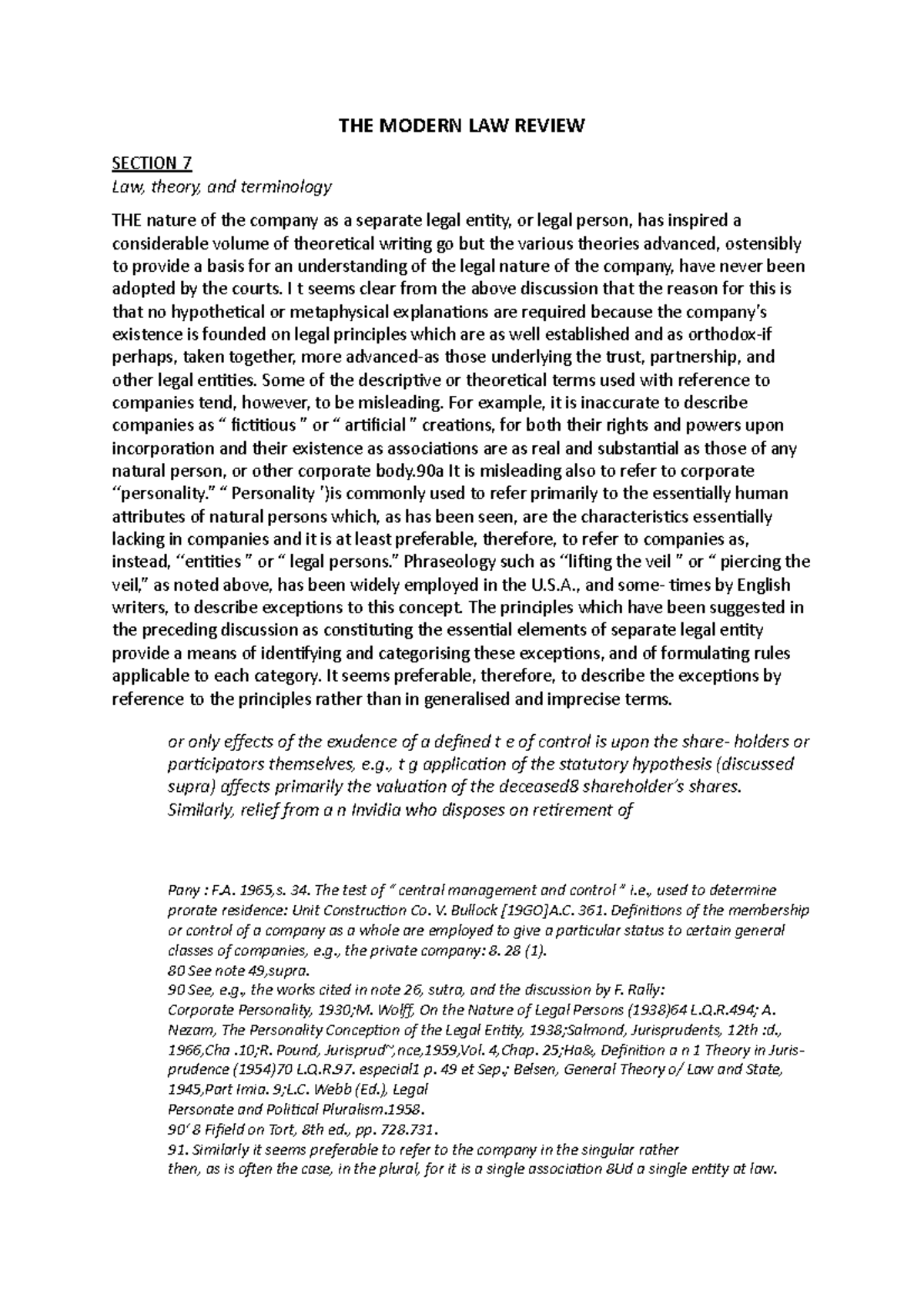 The Modern Law Review Section 7 Law, Theory and Terminology THE