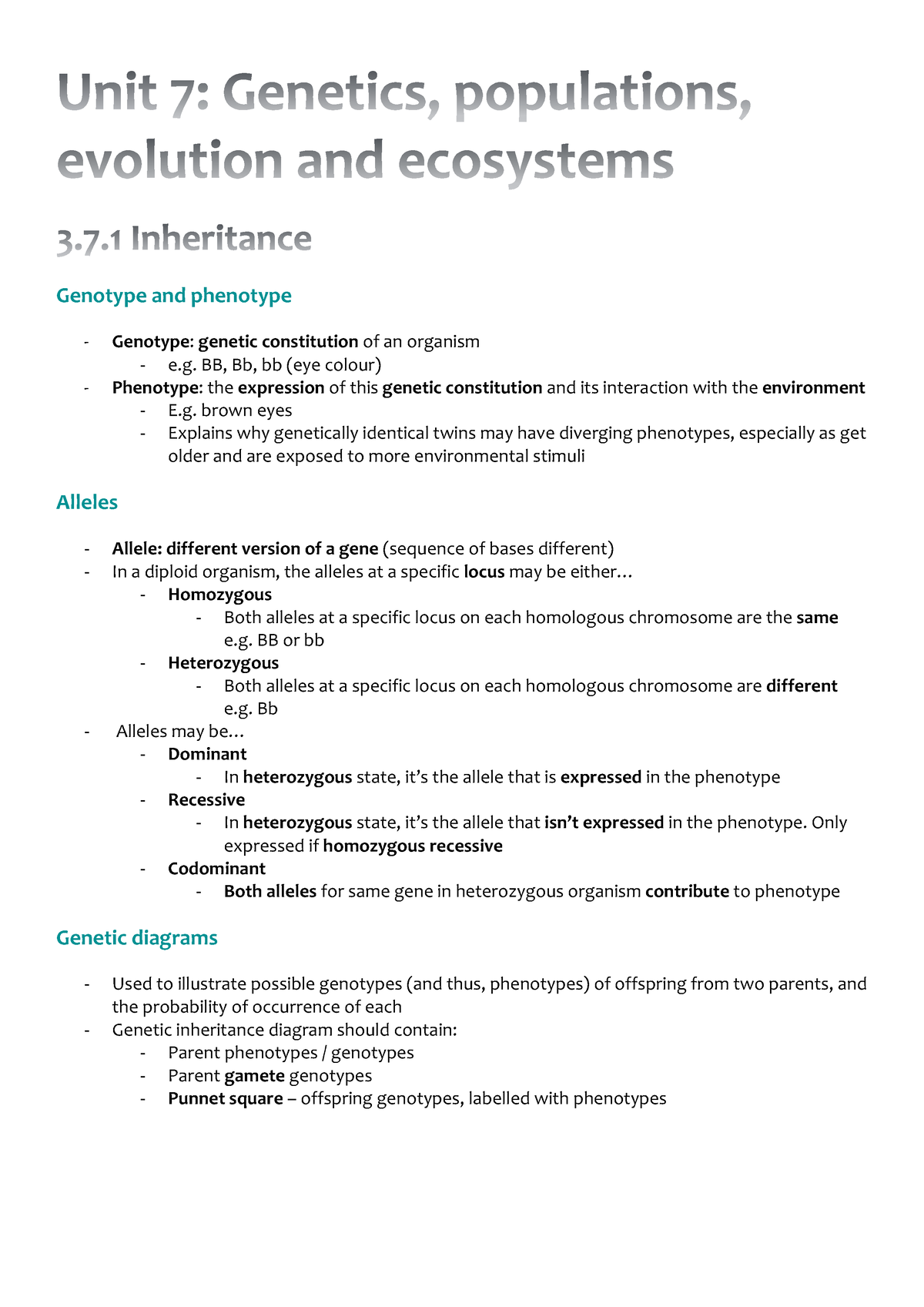 topic-7-aqa-biology-genotype-and-phenotype-genotype-genetic