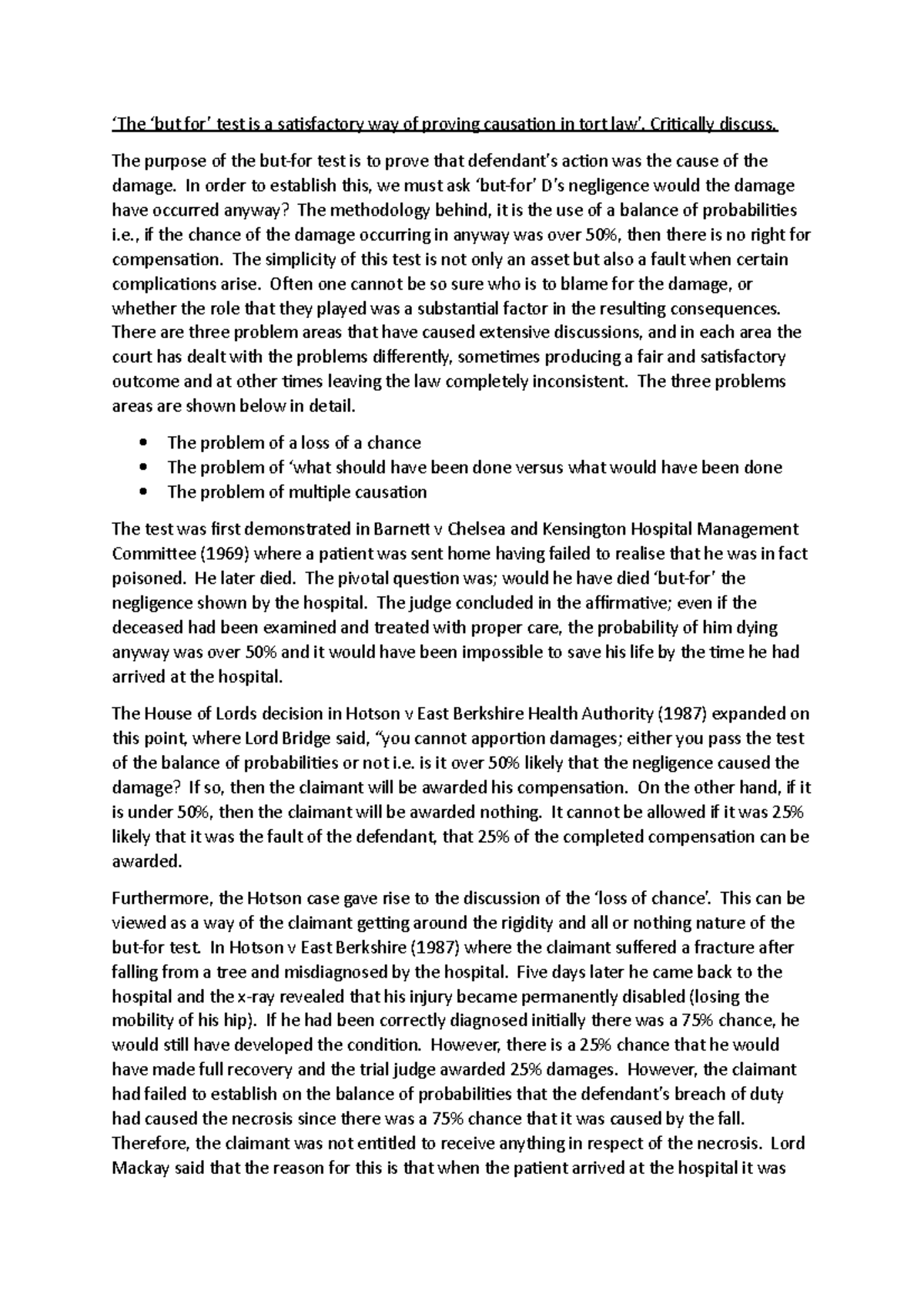 Test 9 May 2018, questions and answers - ‘The ‘but for’ test is a ...