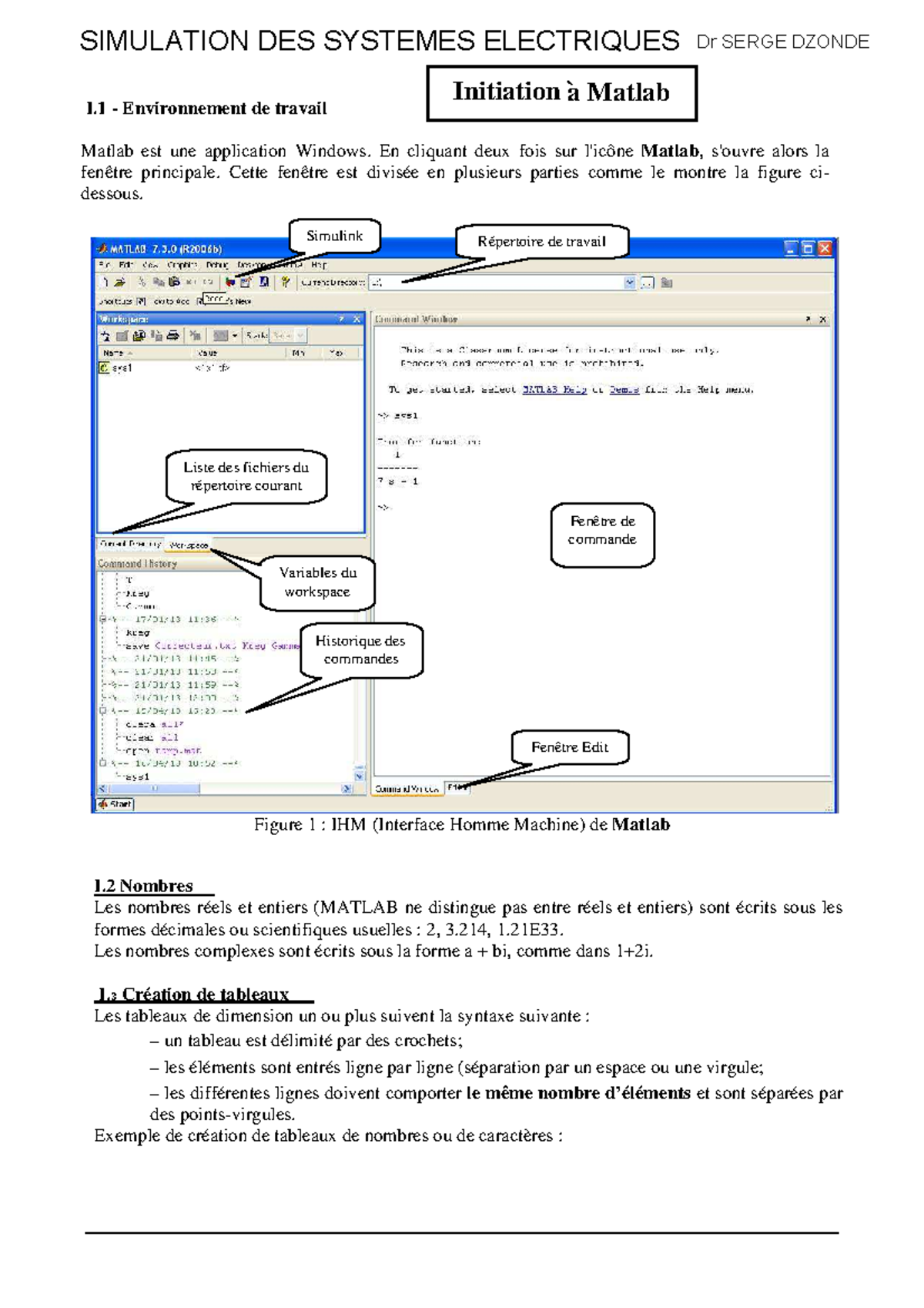 Simulation des systèmes électriques - Figure 1 : IHM (Interface Homme ...