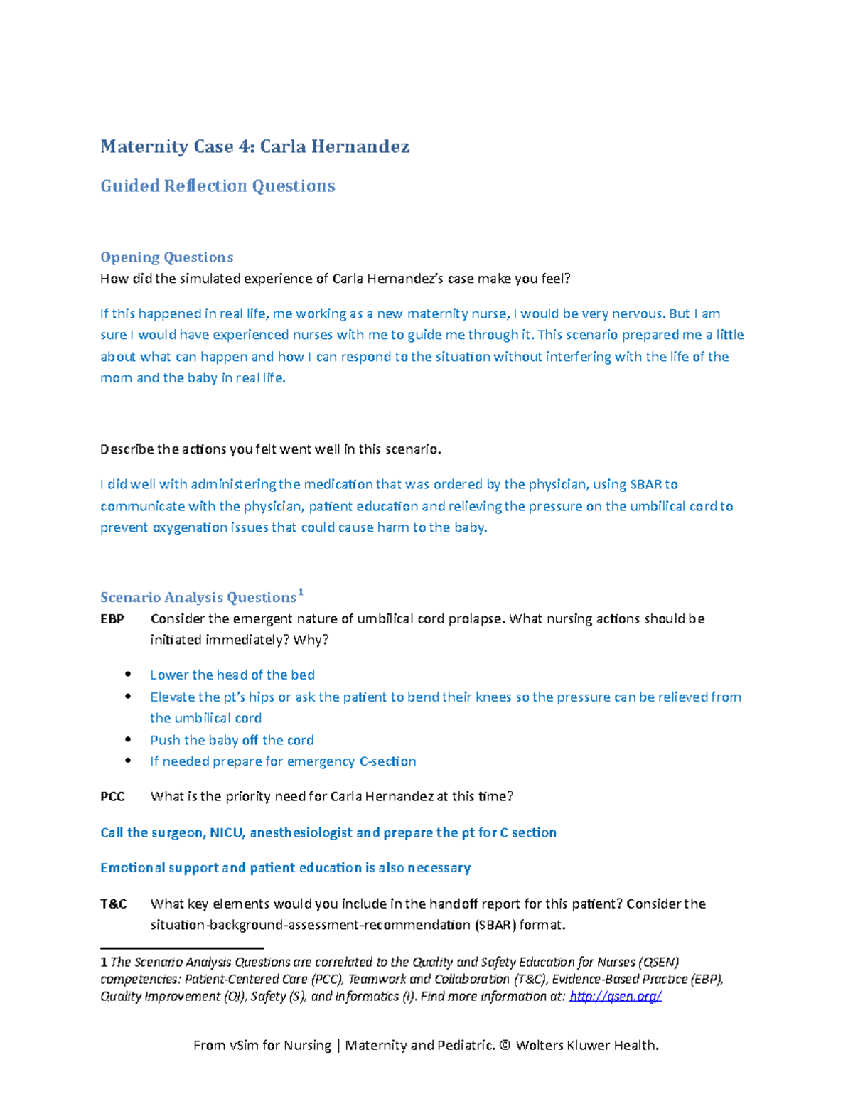 Carla Hernandez Guided Reflection Questions Maternity Case 4 Carla Hernandez Guided