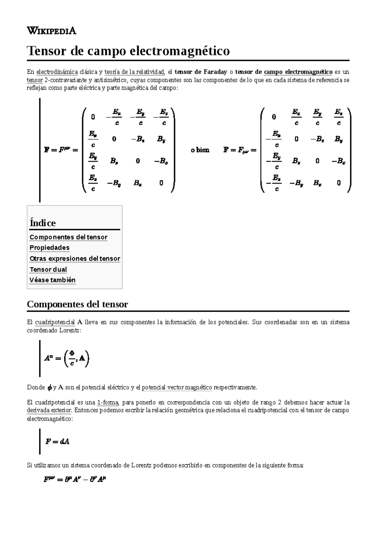 Tensor de campo electromagnético - Sus coordenadas son en un sistema ...