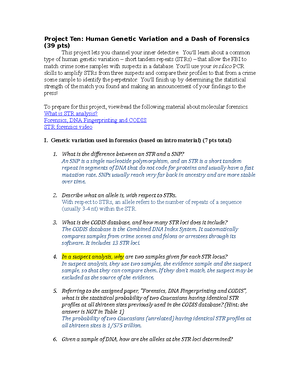 Genetics And Molecular Biology Lab 3 - Project Three : Genome ...