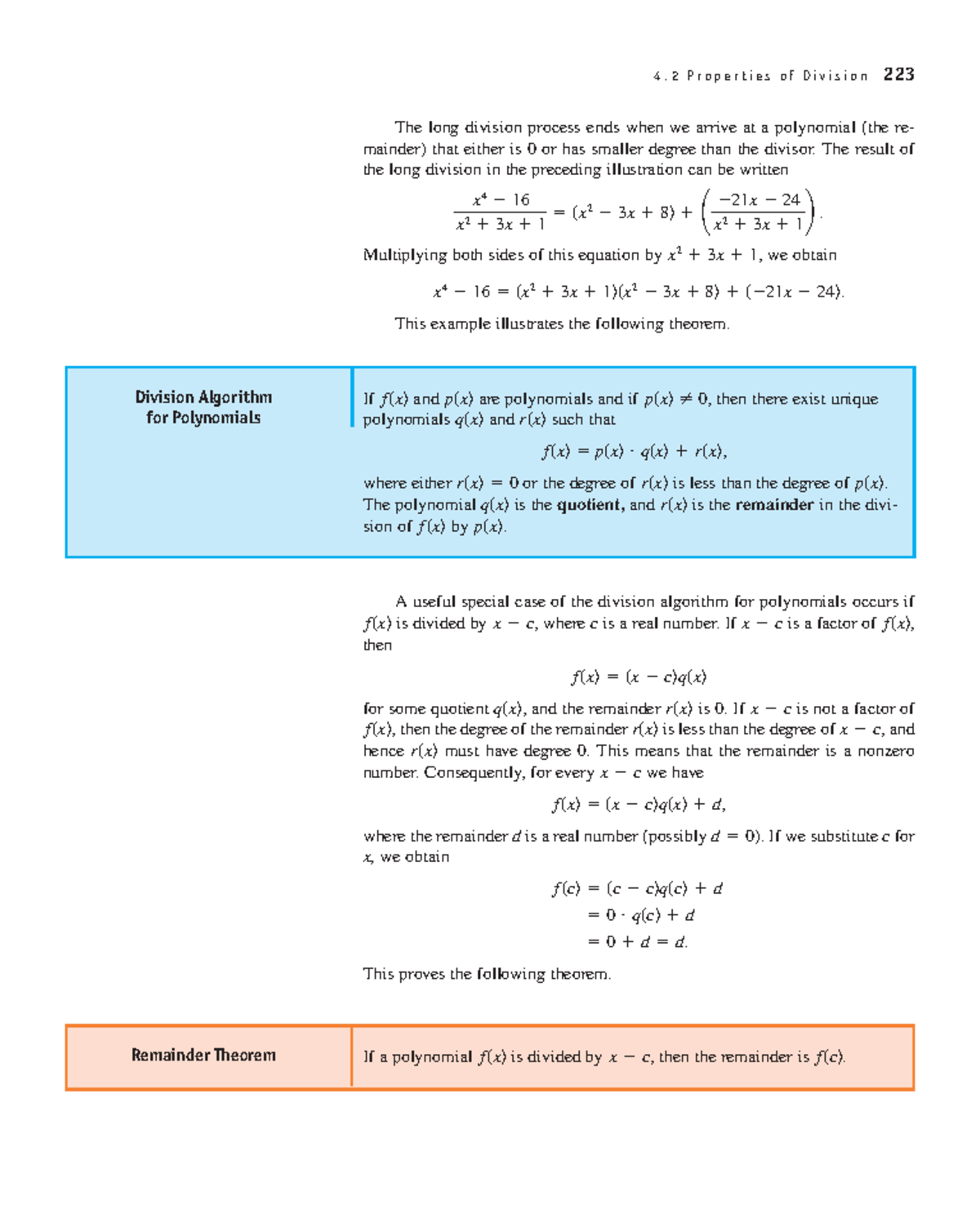 Algebra And Trigonometry With Analytic Geometry-25 - 4. 2 P R O P E R T ...