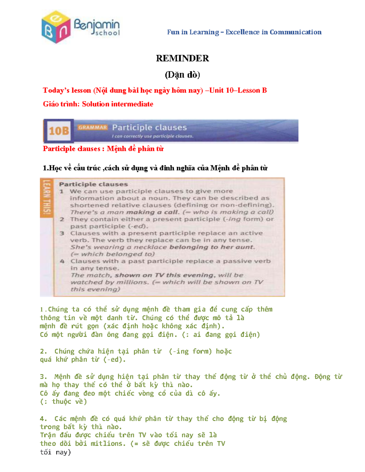 Kindy 101-U1-Lesson 3+4 - Fun in Learning – Excellence in Communication ...