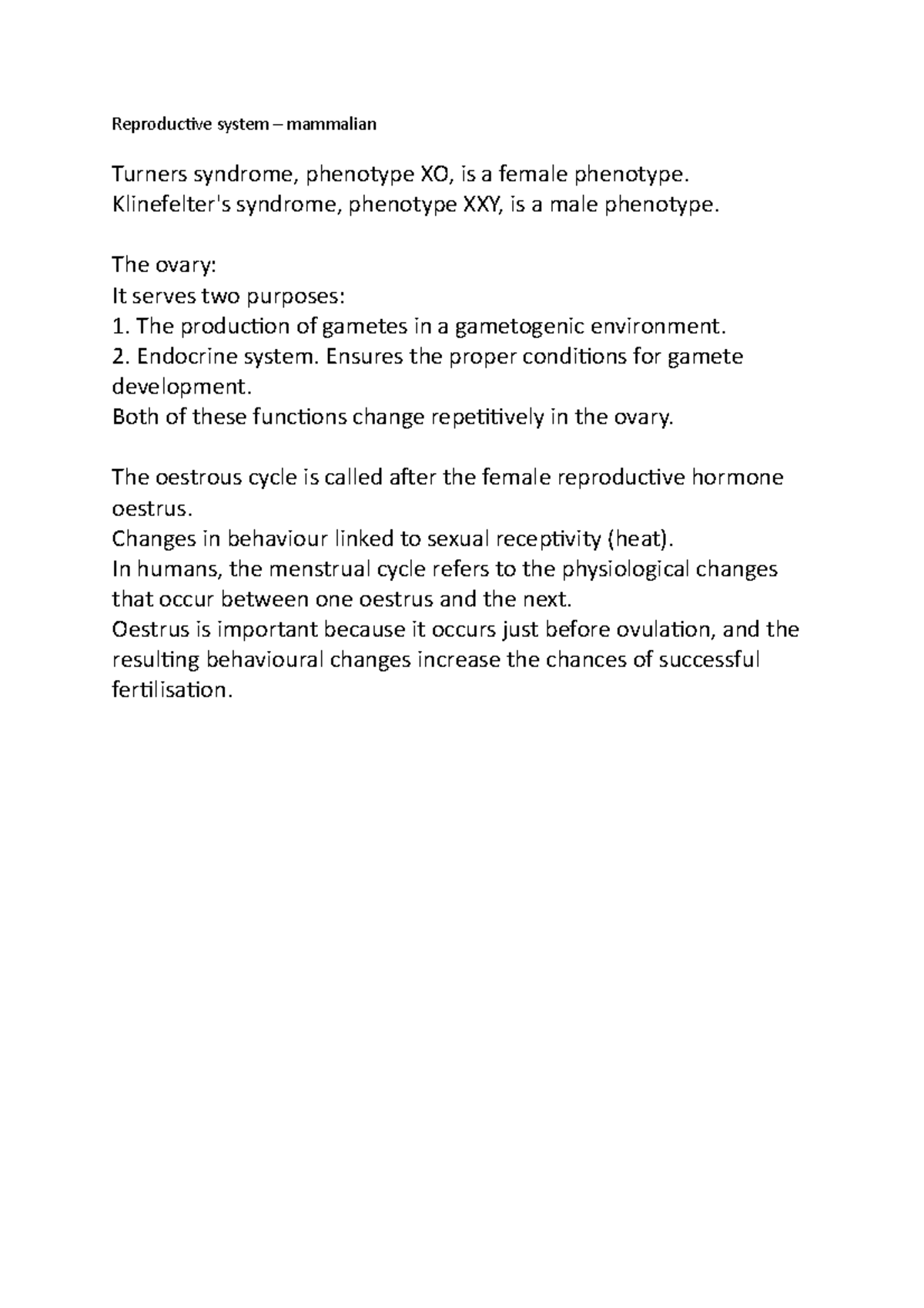 Reproductive system mammalian Reproductive system mammalian Turners