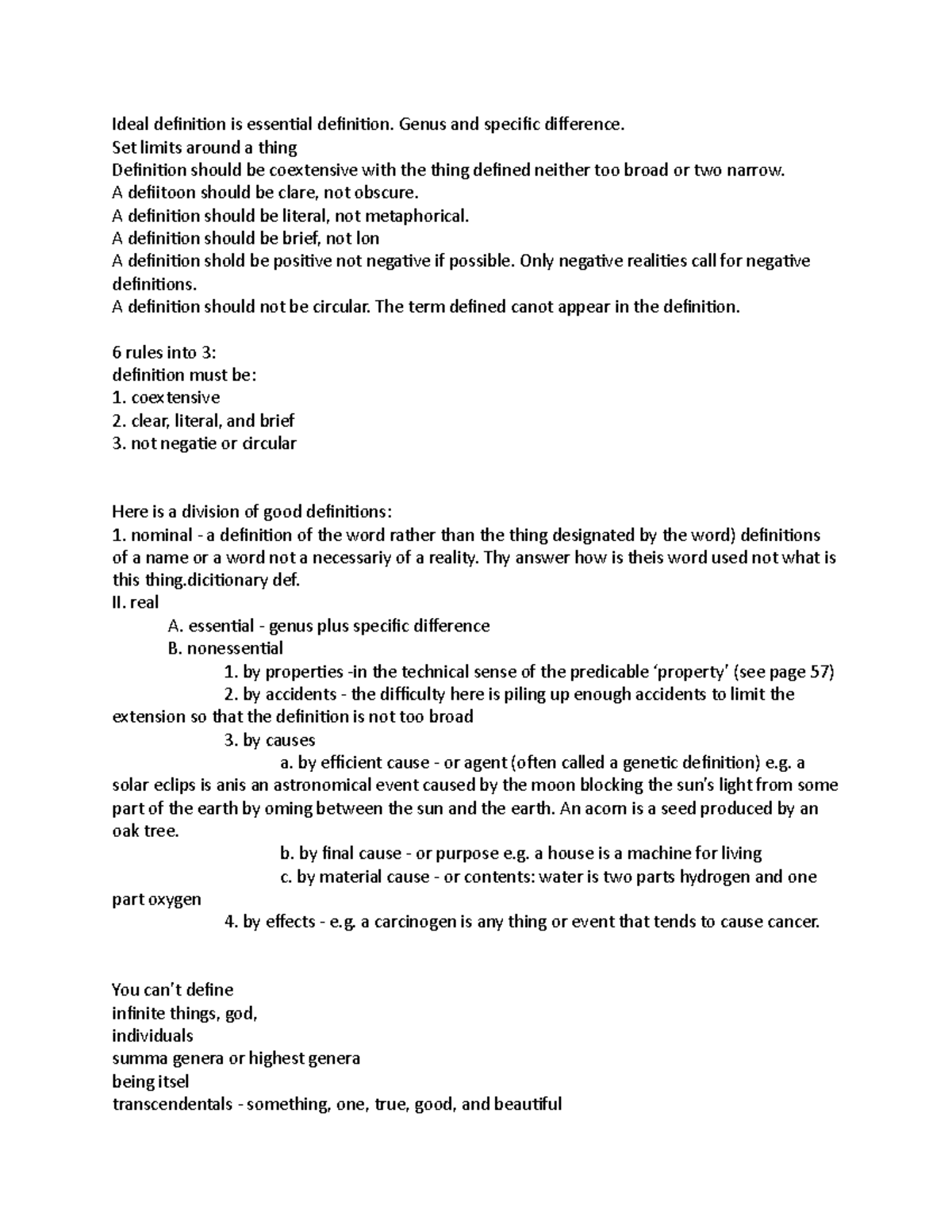 Logic 2 eggs and hammidtermtest 3 Ideal definition is essential