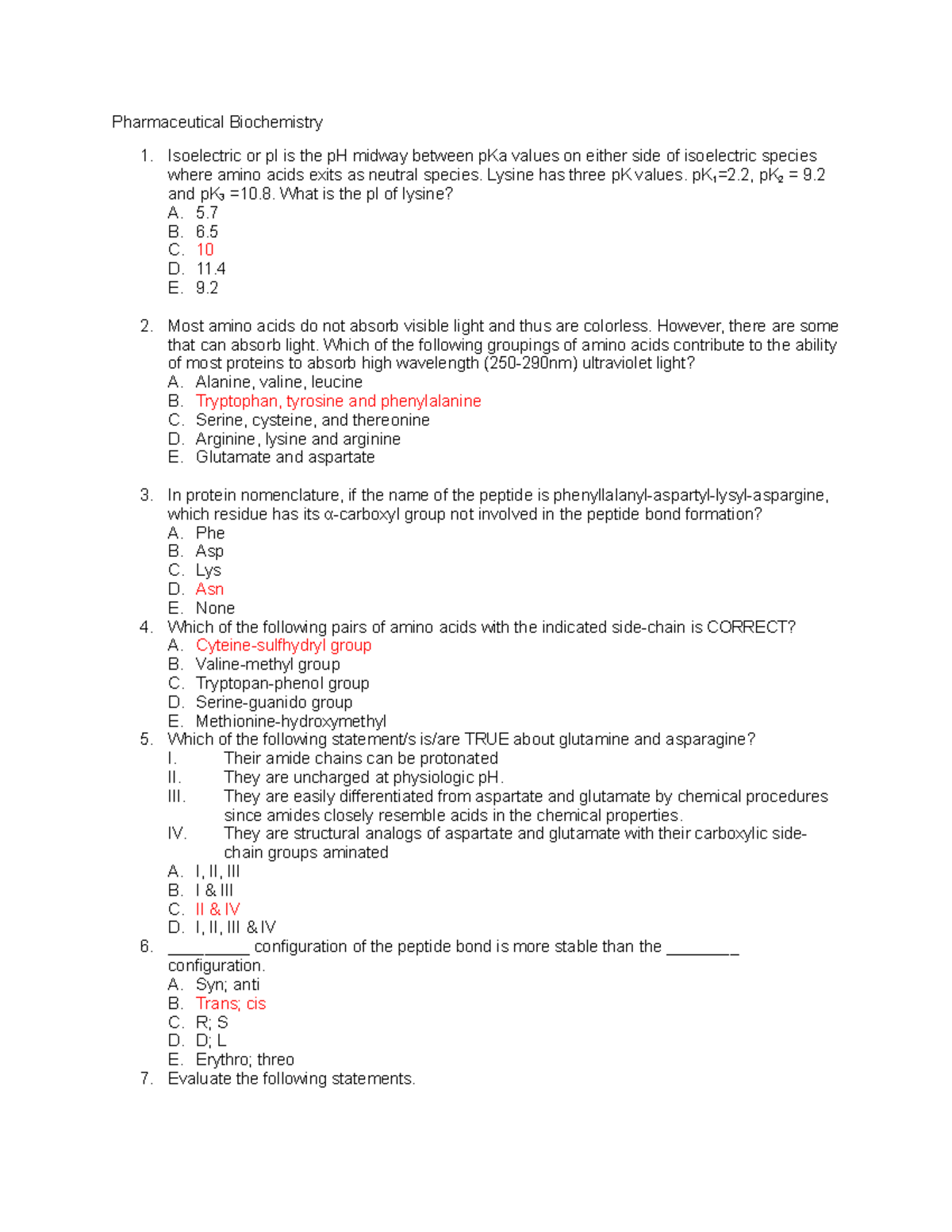 Pharmaceutical Biochemistry - Isoelectric or pI is the pH midway ...