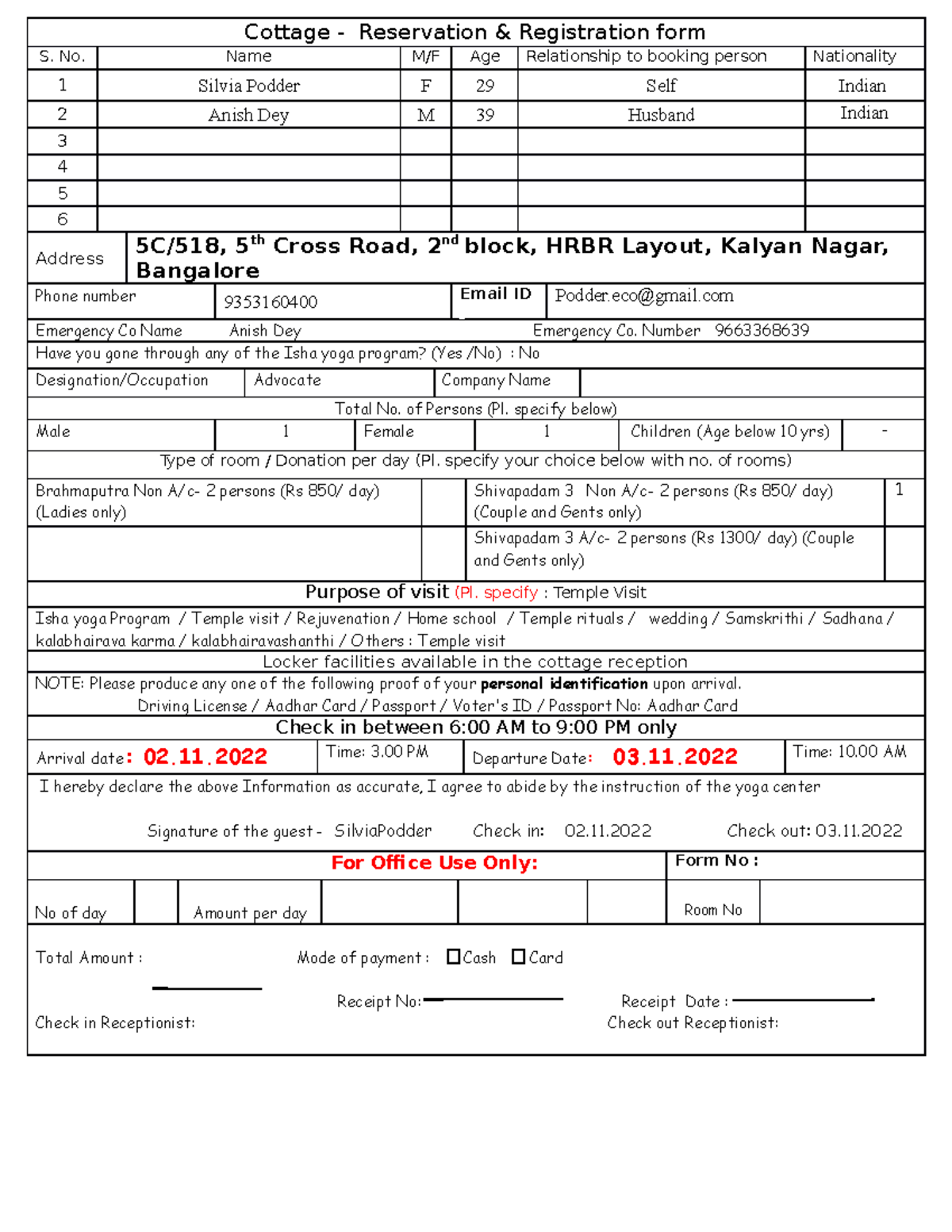 Br and SP3 from - Project Report - Cottage - Reservation & Registration ...