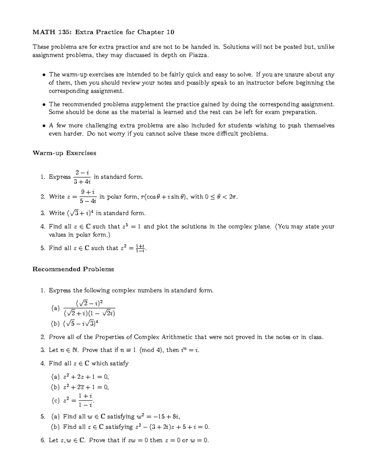 Ep10 - qweqweqweqwe - MATH 135: Extra Practice for Chapter 10 These ...