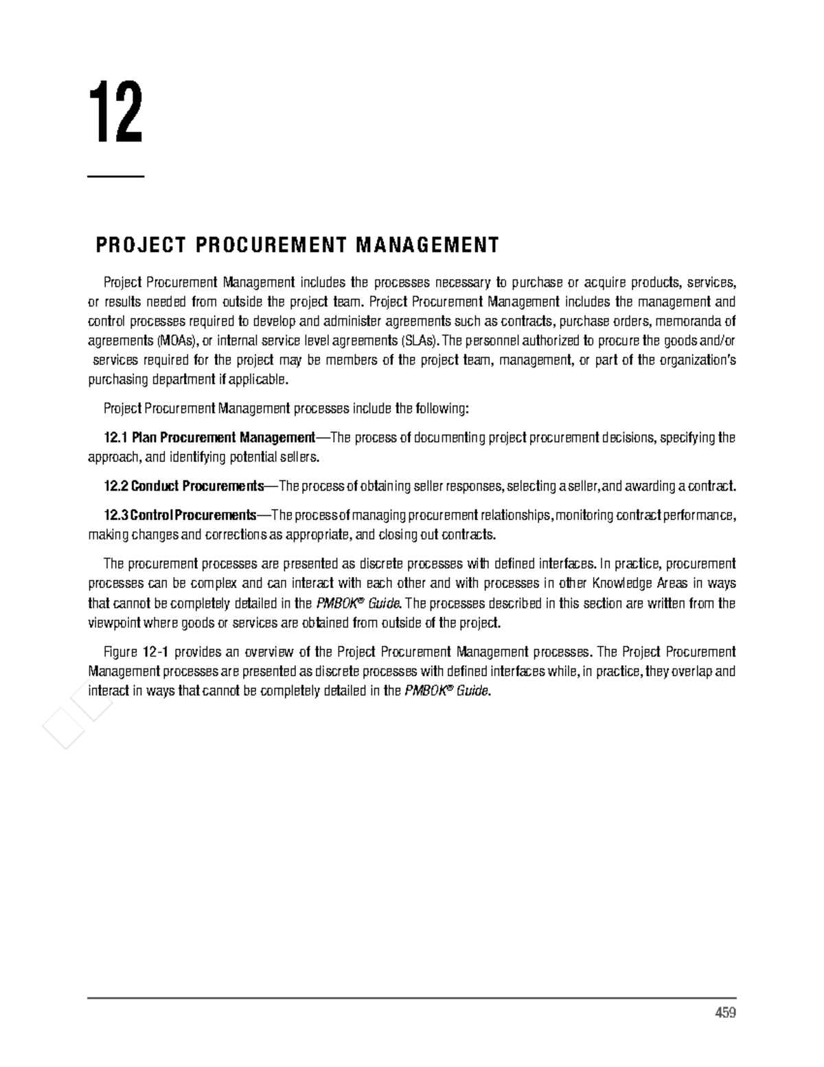 Project Procurement Management (from Pmbok 6th edition) - ฀฀ 12 PROJECT