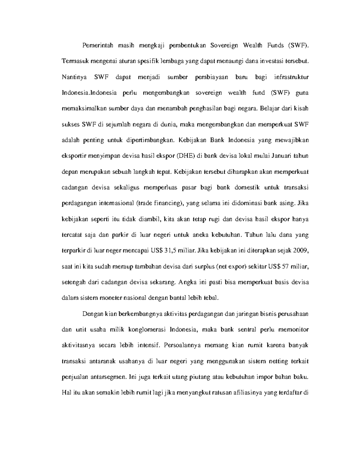 Pembentukan Sovereign Wealth Funds - Termasuk Mengenai Aturan Spesifik ...