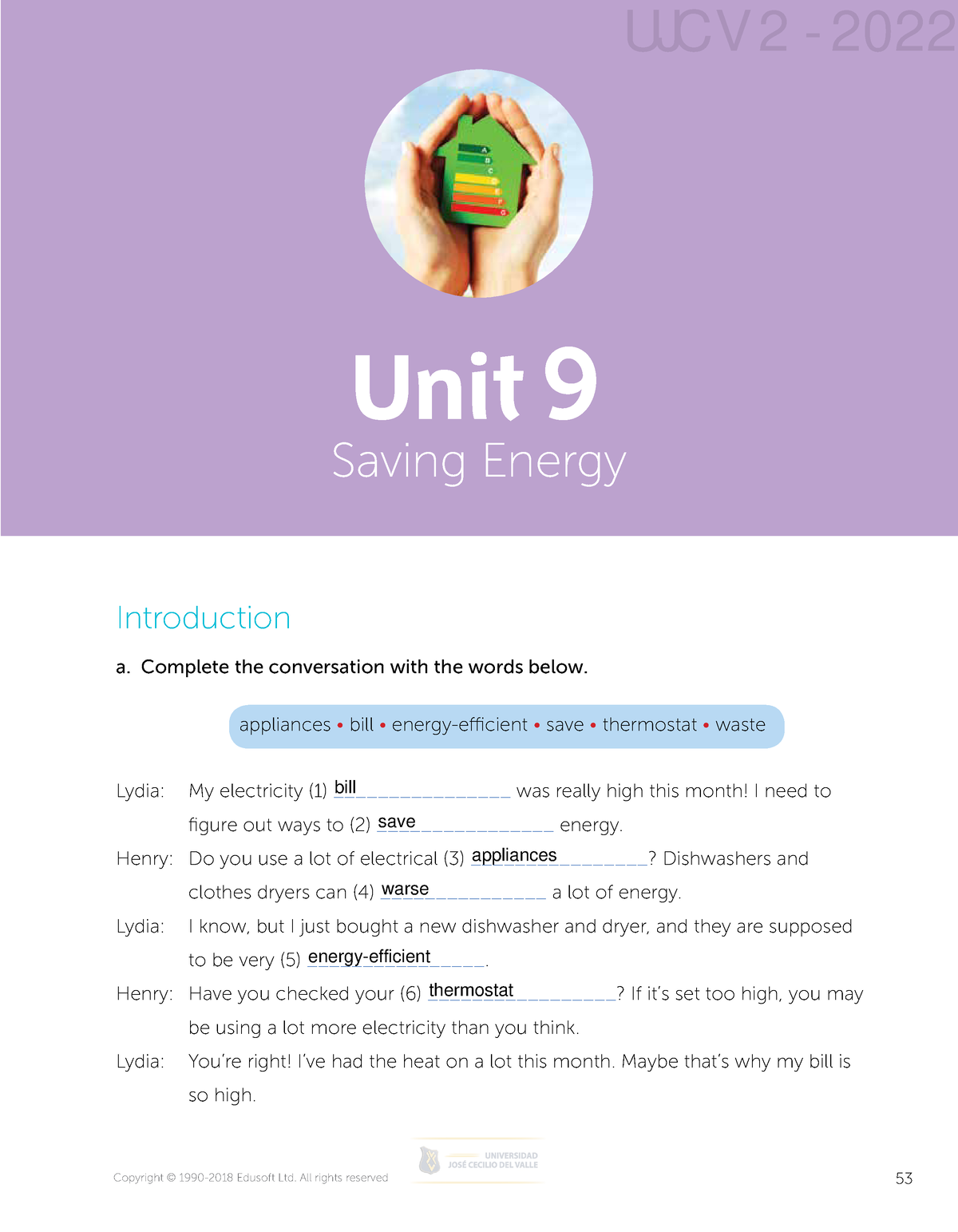 Basic 3 Workbook Unit 9 - Ingles - Basic 3 Unit 9 Saving Energy Unit 9 ...