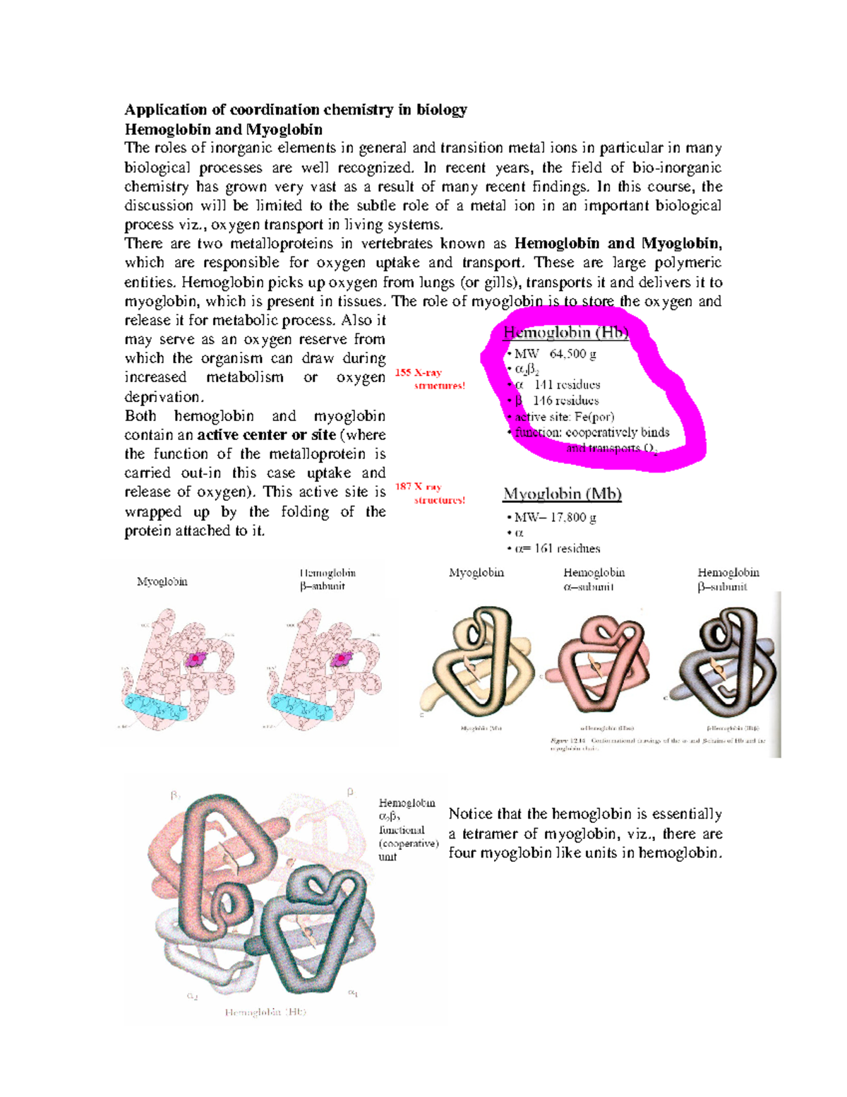 Biochemistry And Bio-metal Complexes 3 - Application Of Coordination ...