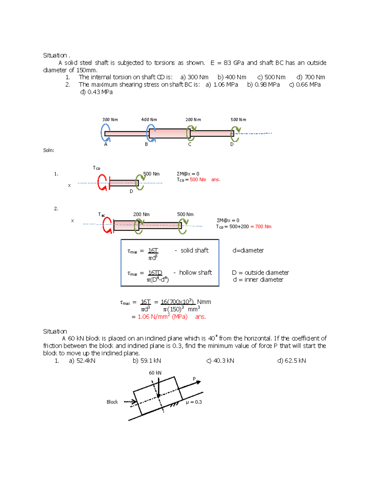 IC3 for CE notes 2 . Mechanics, Strength, Theory - Situation. A solid ...