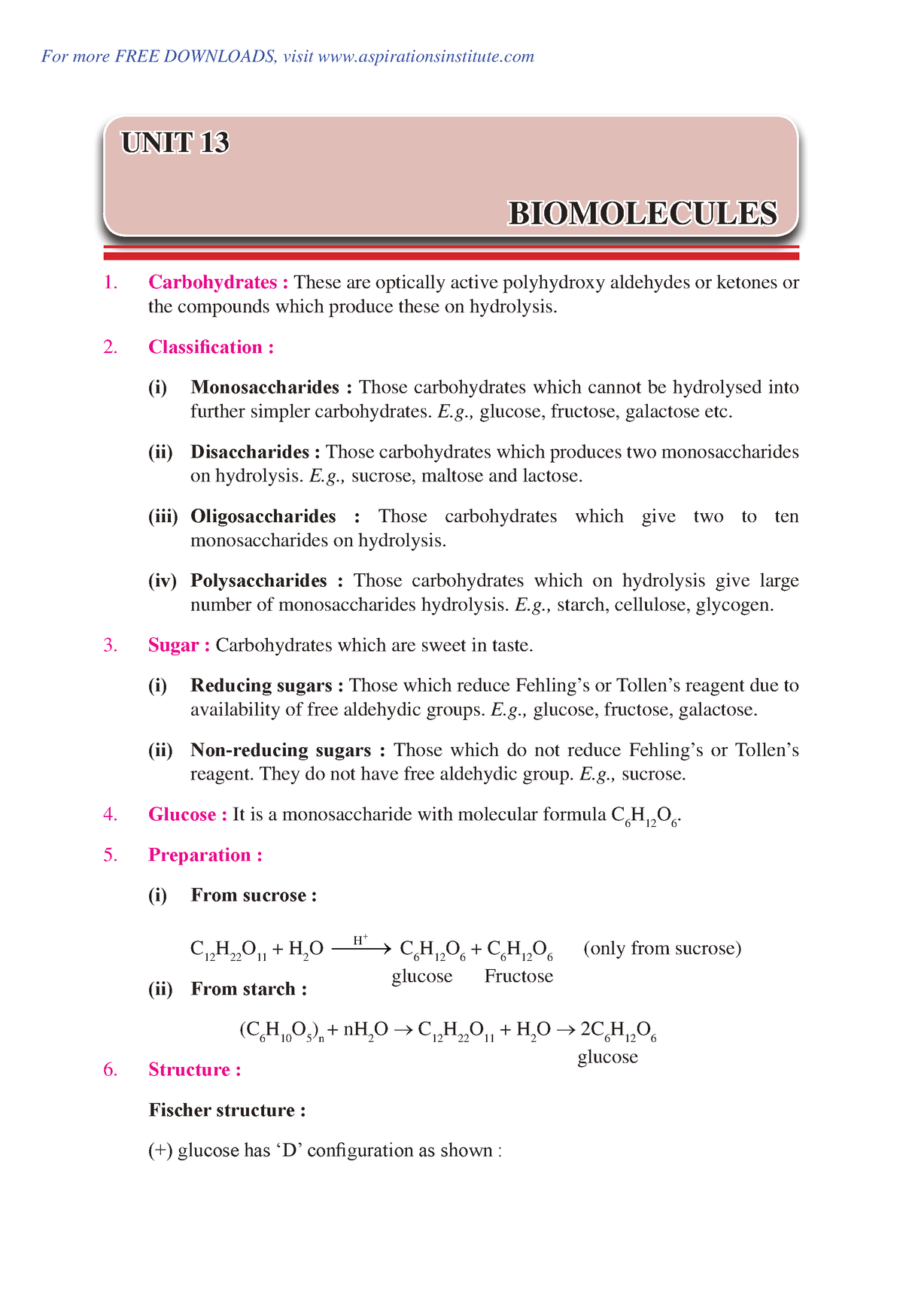 CBSE-Class-12-Chem-Notes-Question-bank-Biomolecules-PDF - Carbohydrates ...