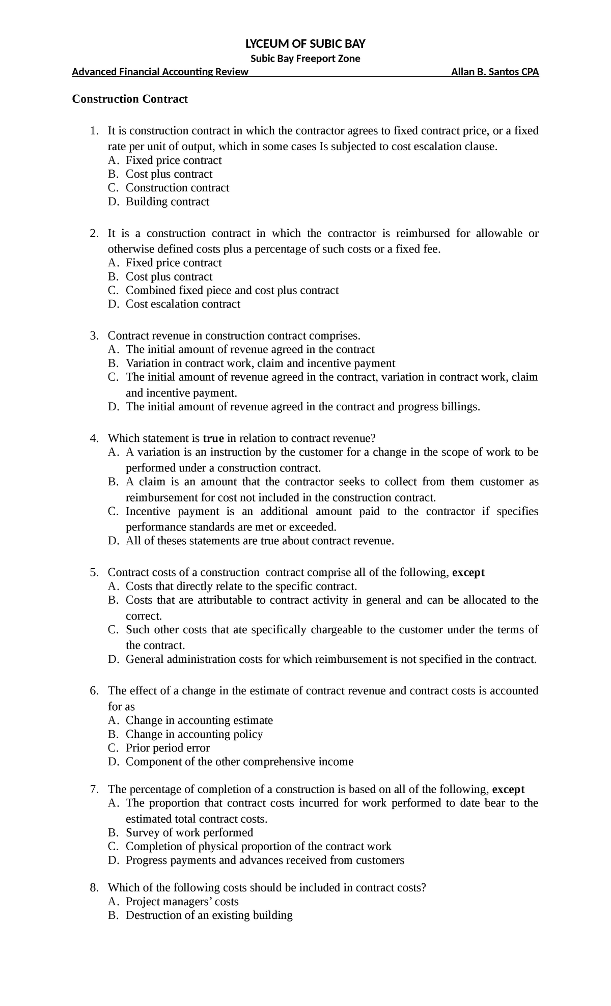 2 Construction Contract - Research Methods - Studocu