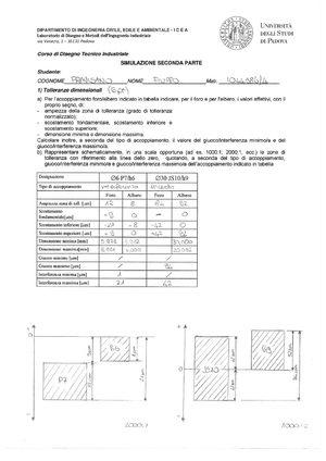 Tabella FORI Standard PER SEDI DI VITI VITE D Medio D Fine D1 A M3 3 4 3 2 6 3 1 M4 4 5 4 3 8