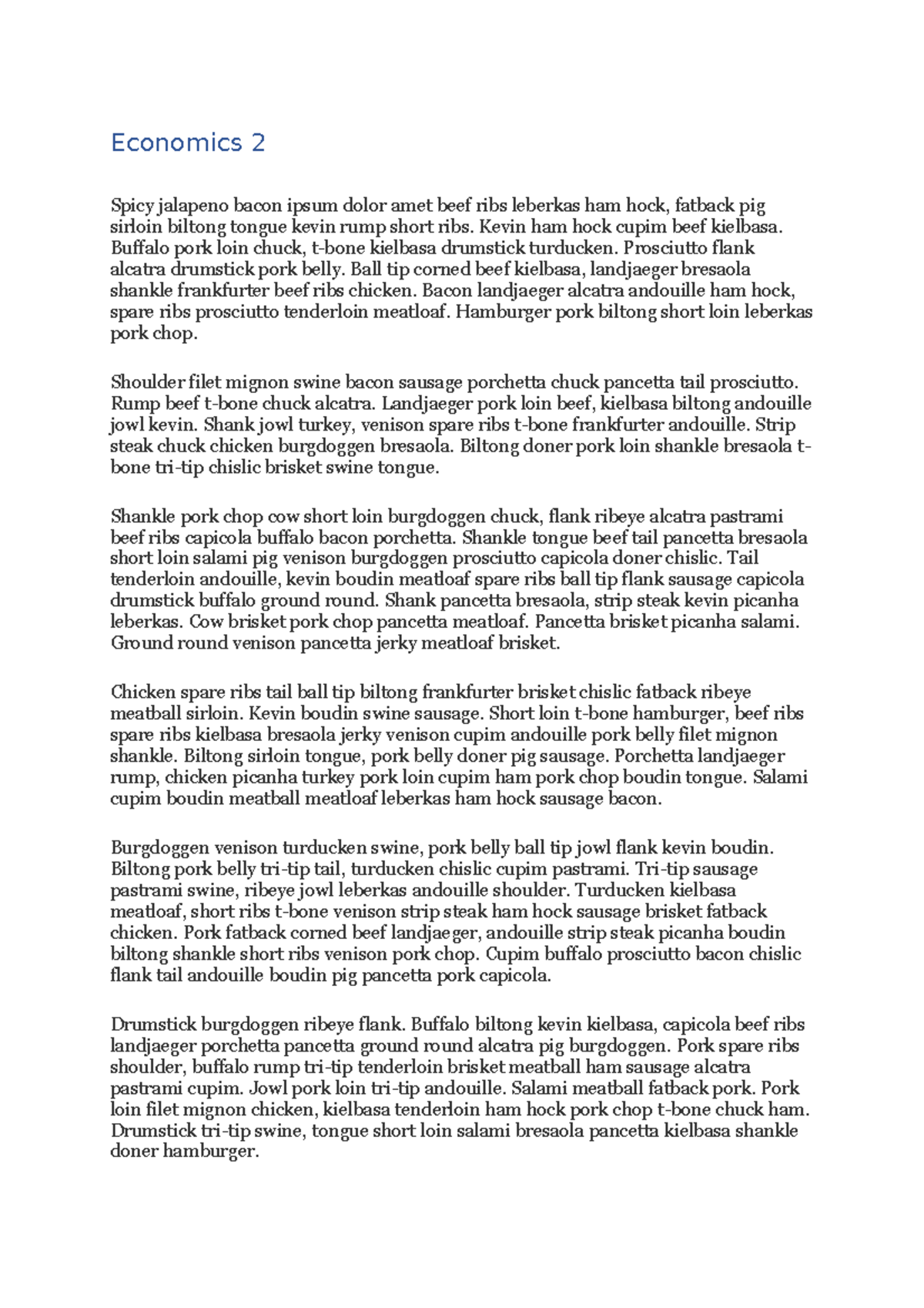 Economics 1 Summary Philologie Economics 2 Spicy jalapeno bacon ipsum dolor amet beef ribs