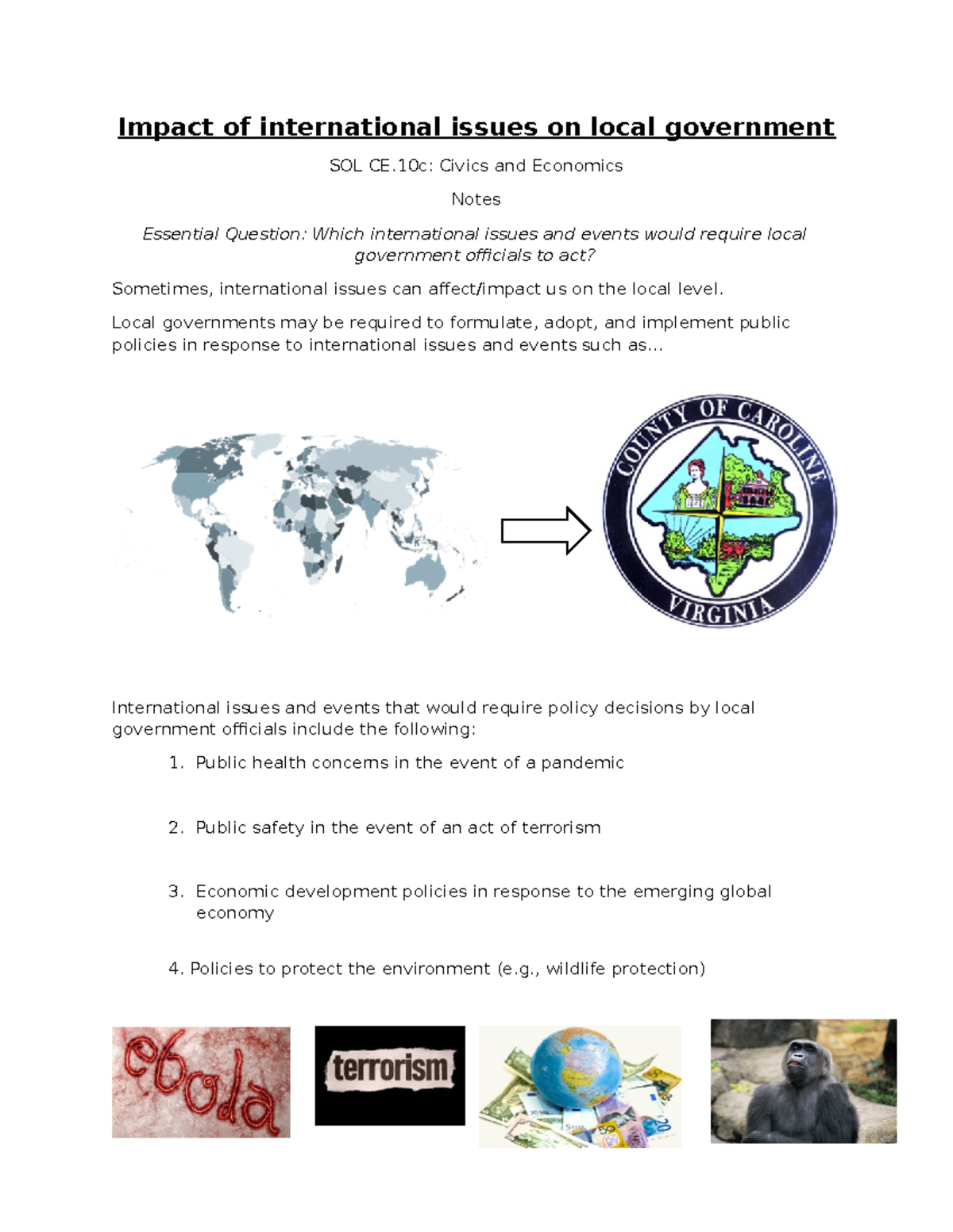 SOL+CE+10C+ Notes+ Filled+IN - Impact of international issues on local ...