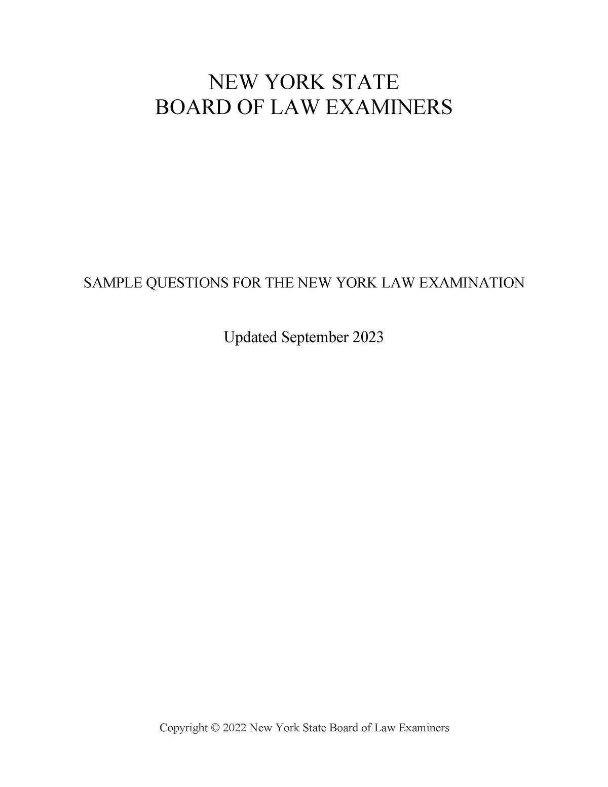 new york law exam practice questions