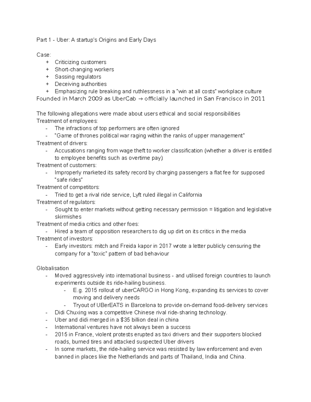 uber case study summary