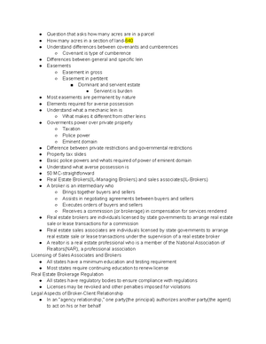 FIN 241 Notes Part 2 - Easement Right to use someone else’s property in ...