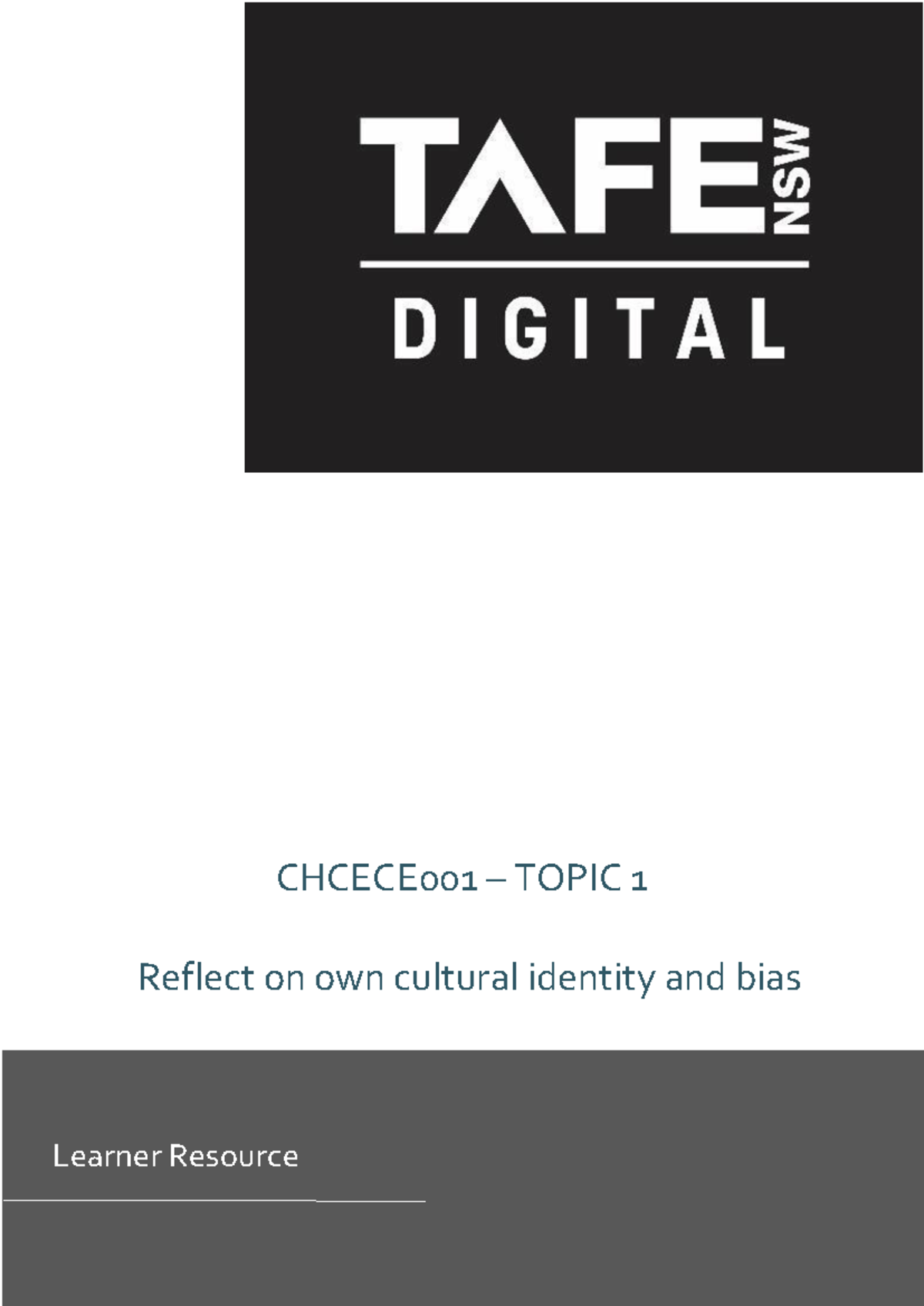Chcece 001 Topic 1 my assignment for diploma in early childhood education and care for tafe