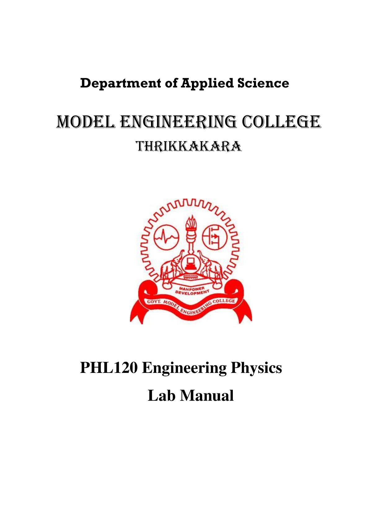 Lab Manual For Physics. - Department Of Applied Science Model ...