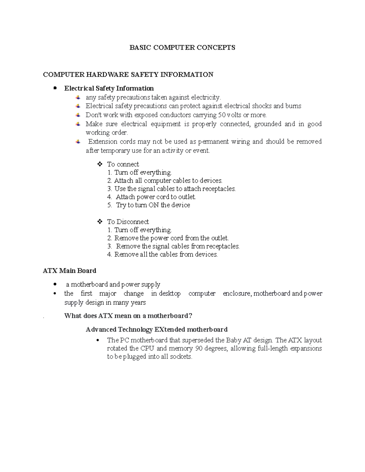 Basic Computer Concepts - BASIC COMPUTER CONCEPTS COMPUTER HARDWARE ...