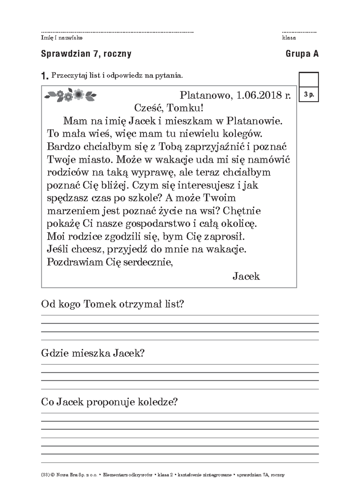 Język Polski Sprawdzian Ze Składni 1 Gimnazjum www.studocu.com