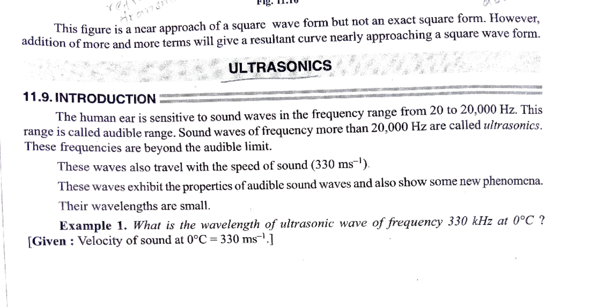 Ultrasonics - This figure is a near approach of a square wave form but ...