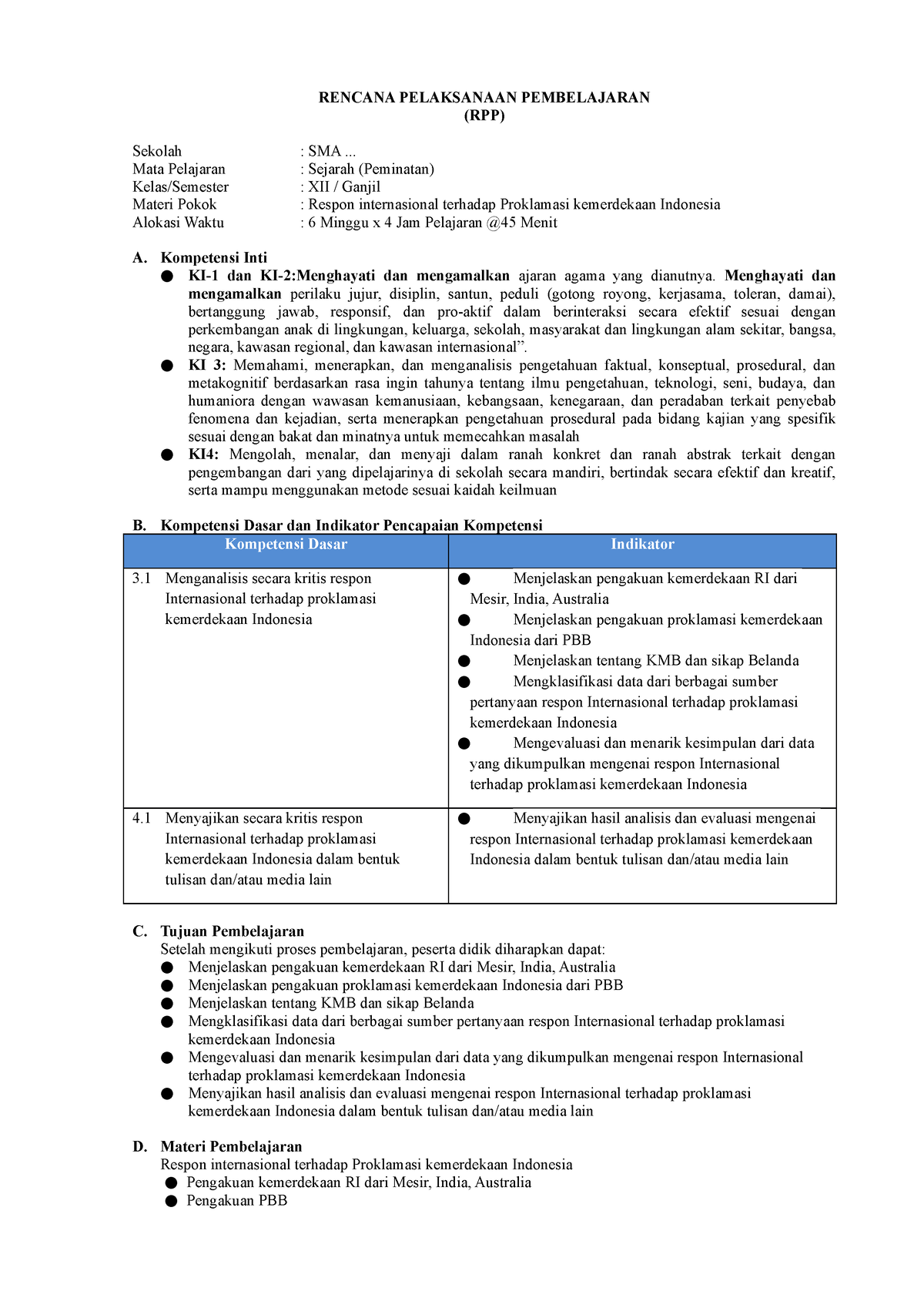 12. RPP 1 - Rancangan Pembelajaran - RENCANA PELAKSANAAN PEMBELAJARAN ...