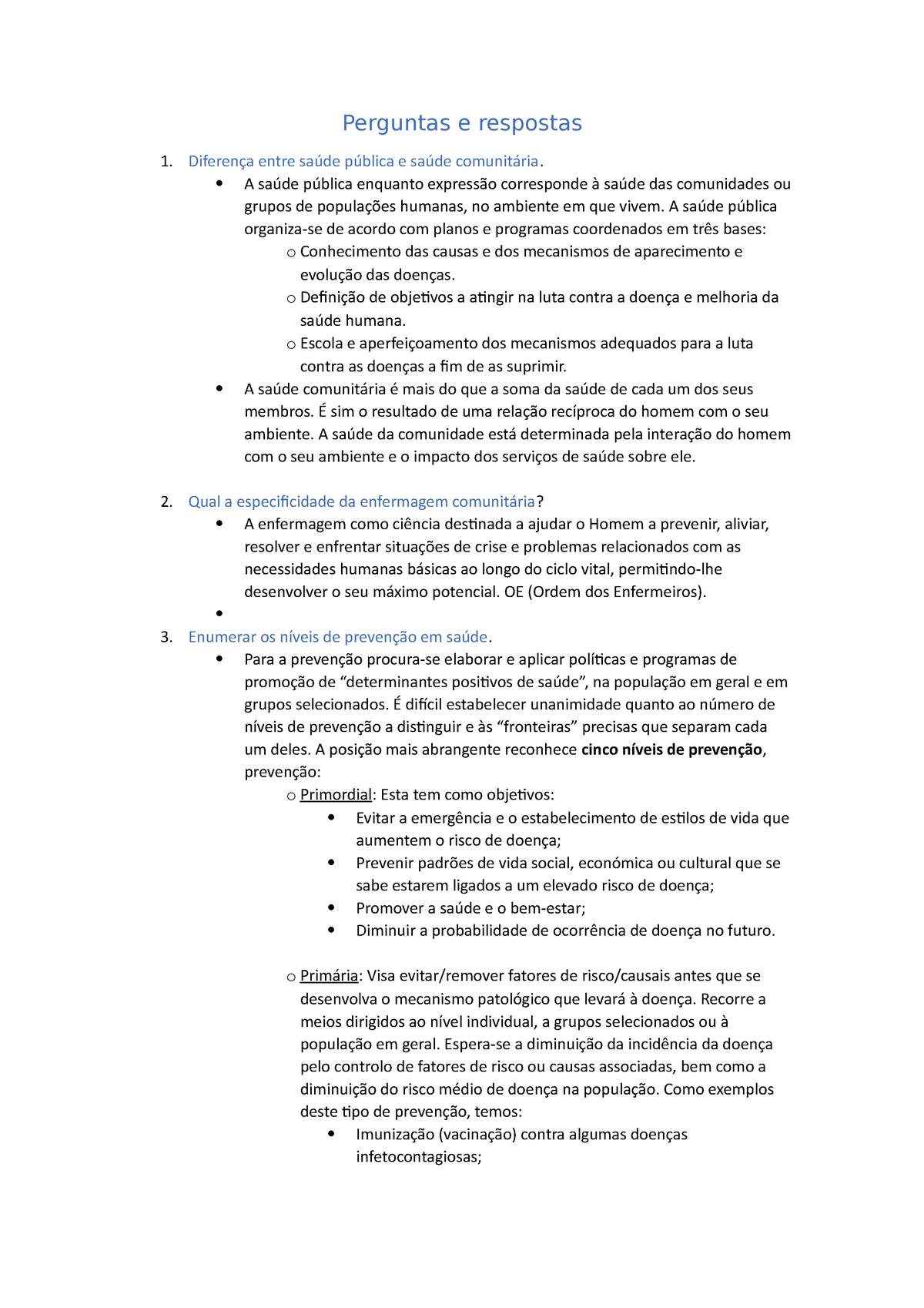 Perguntas e Respostas de Enfermagem (Técnicas Básicas) - Perguntas e  respostas que